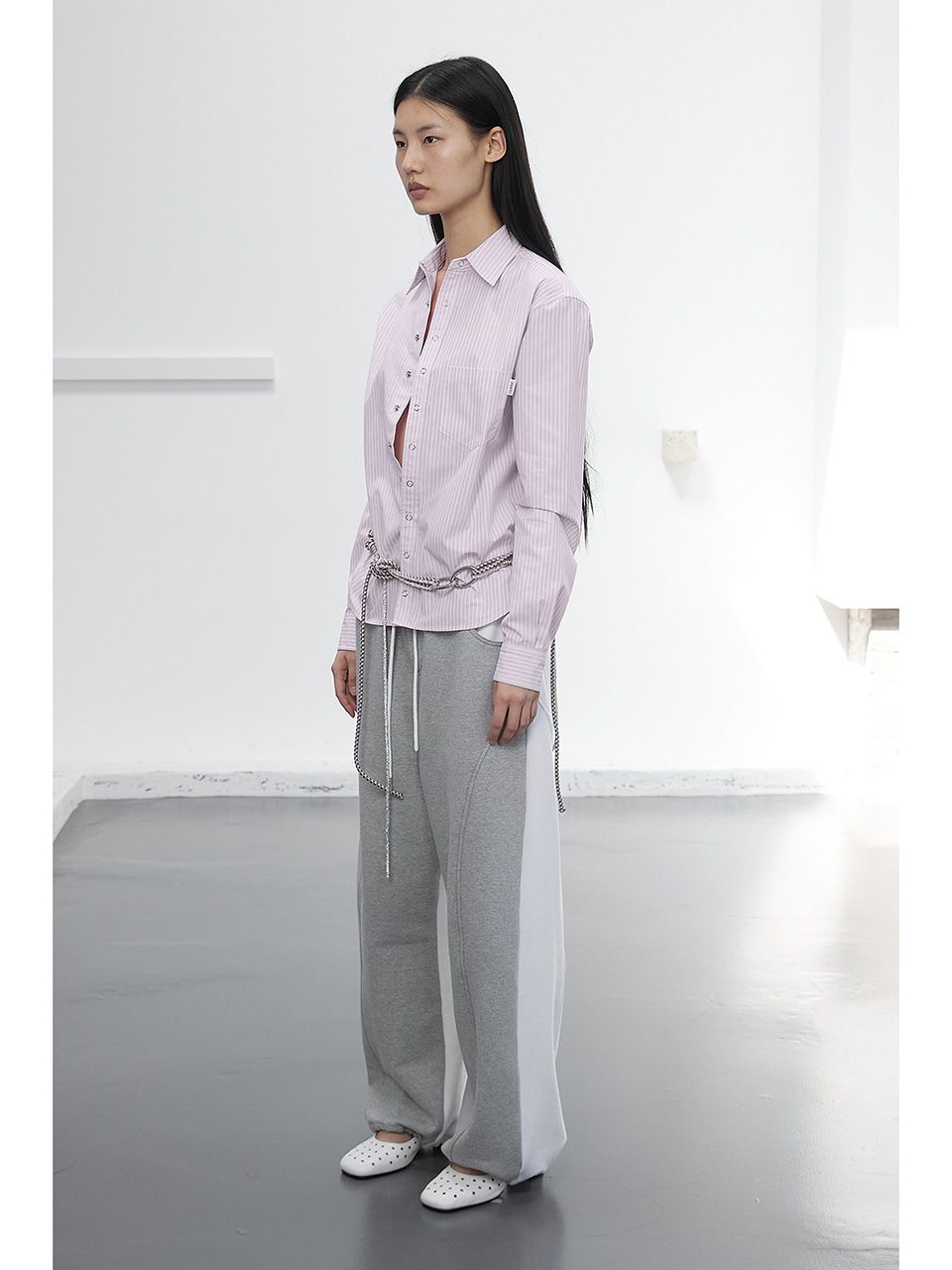 OVERSIZED STRIPE SHIRTS / PINK