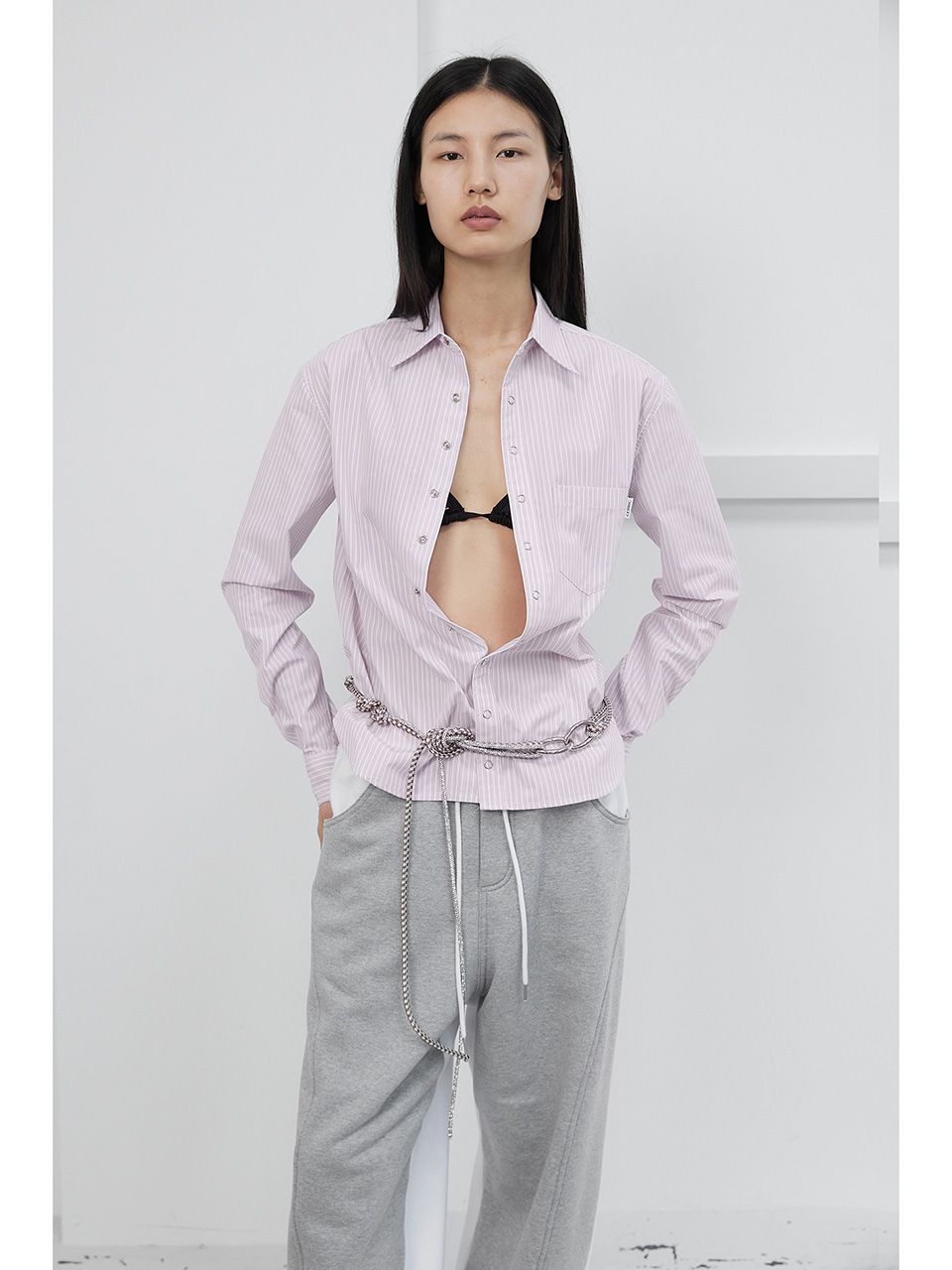 OVERSIZED STRIPE SHIRTS / PINK