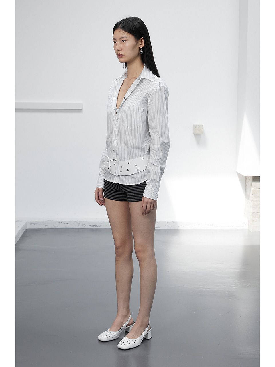 OVERSIZED STRIPE SHIRTS / WHITE