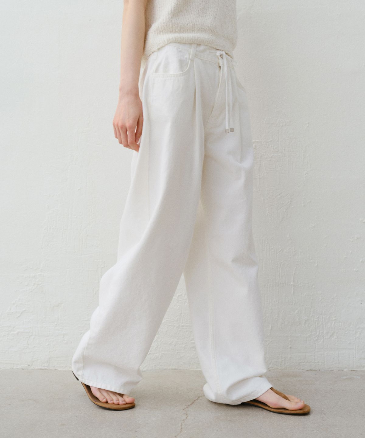 유라고(URAGO) Pintuck string wide denim