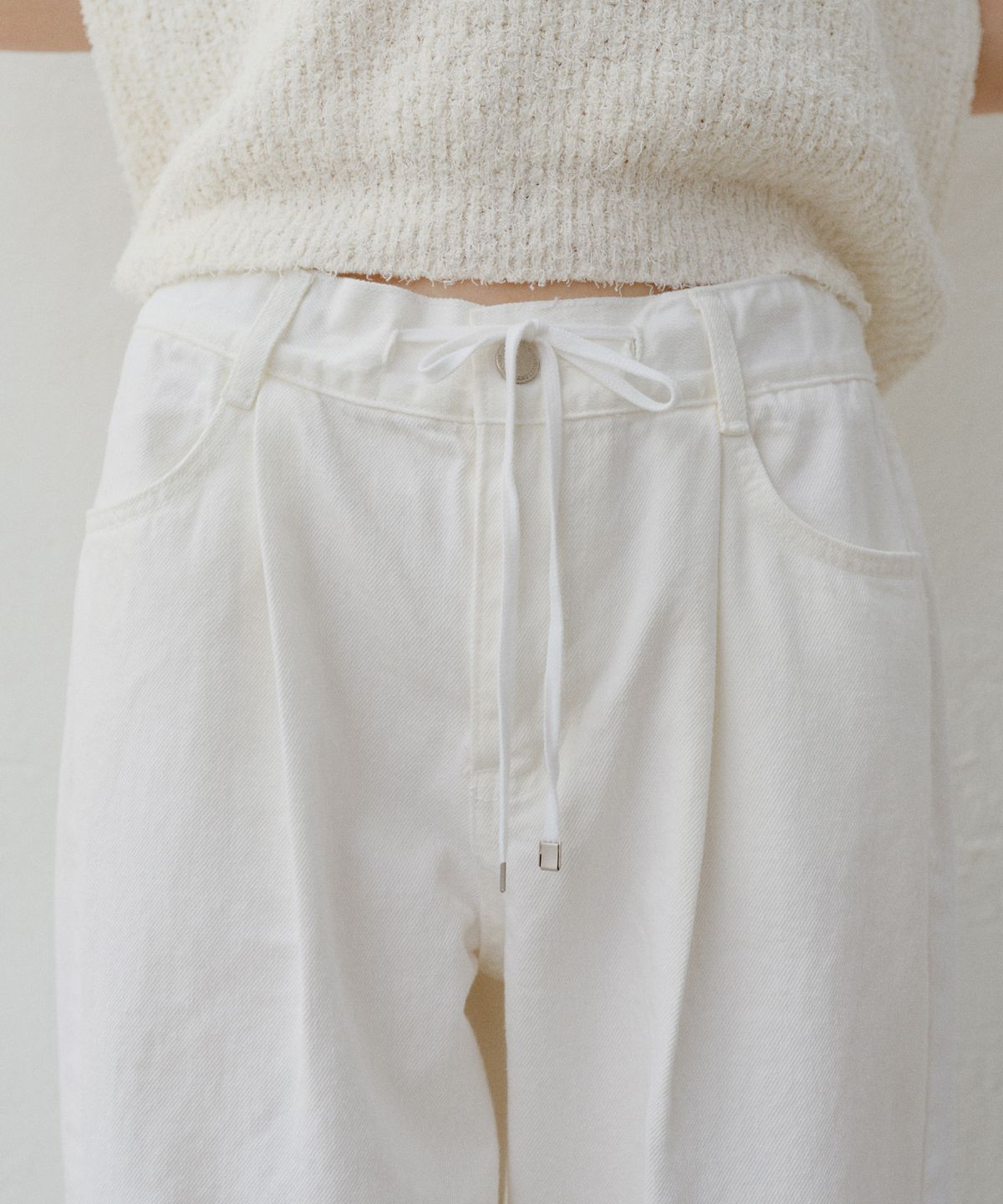 유라고(URAGO) Pintuck string wide denim
