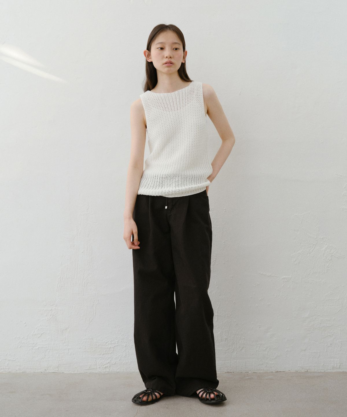 유라고(URAGO) Pintuck string wide denim