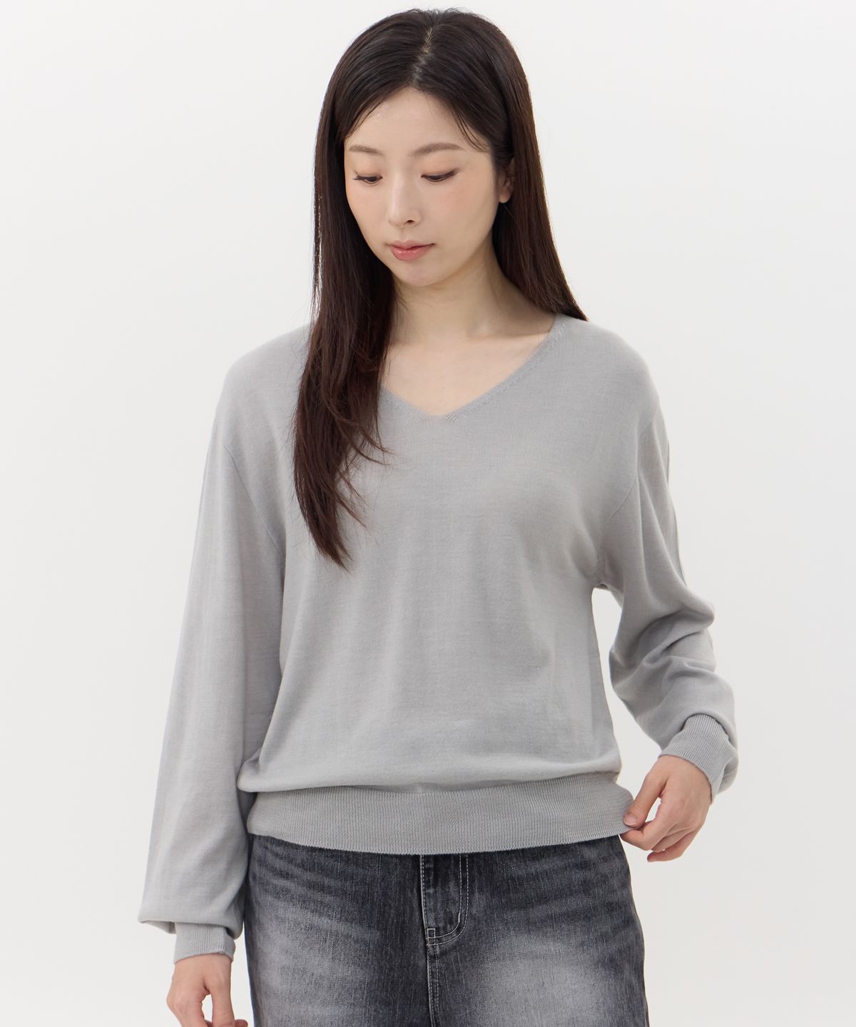 꼼마(CCOMA) CMK01 브이넥 데일리 스웨터