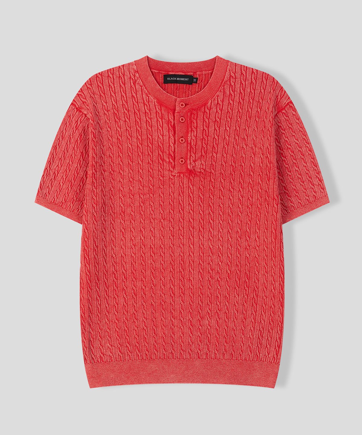 【MODERNIF】Viscose Henley Neck Short Sleeve Knit Short Sleeve Henley Knit Top | Ricki's