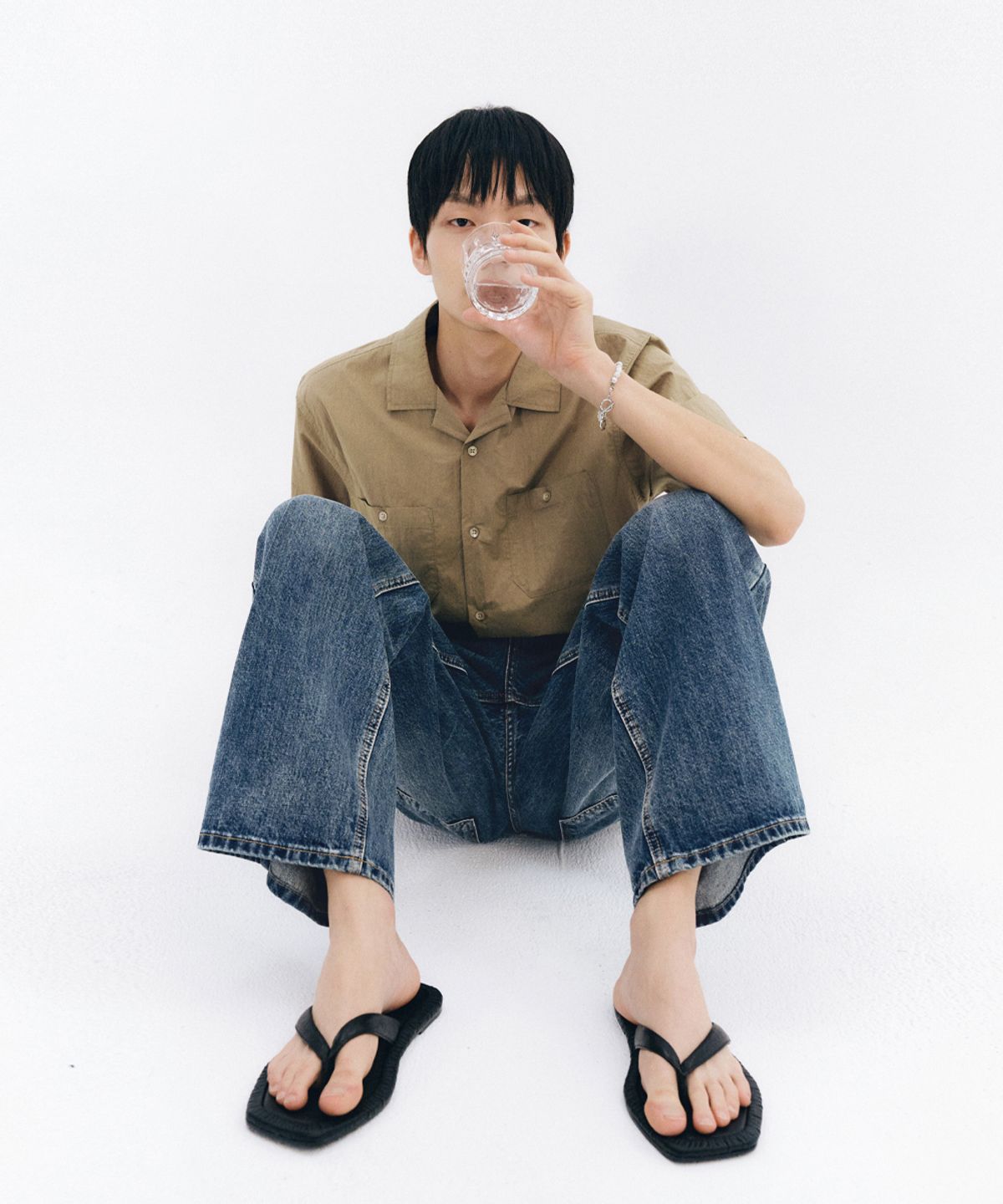 인템포무드(INTEMPOMOOD) 샤인 워싱 데님 팬츠_블루
