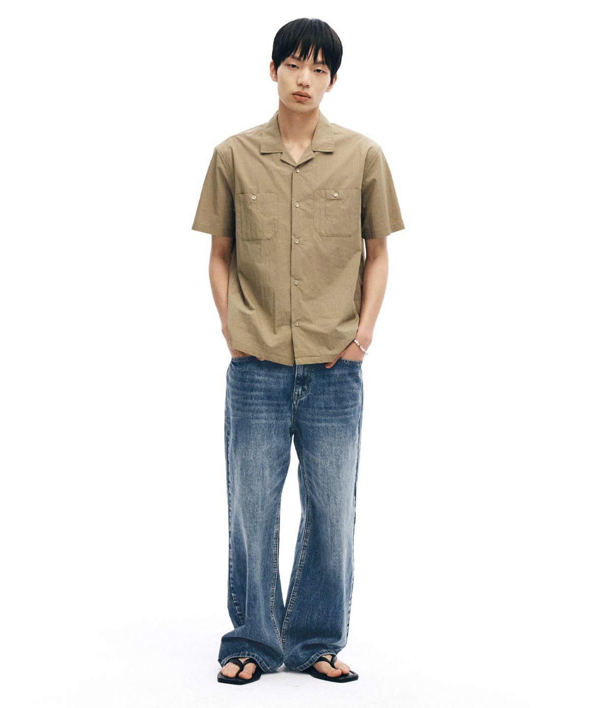 인템포무드(INTEMPOMOOD) 샤인 워싱 데님 팬츠_블루