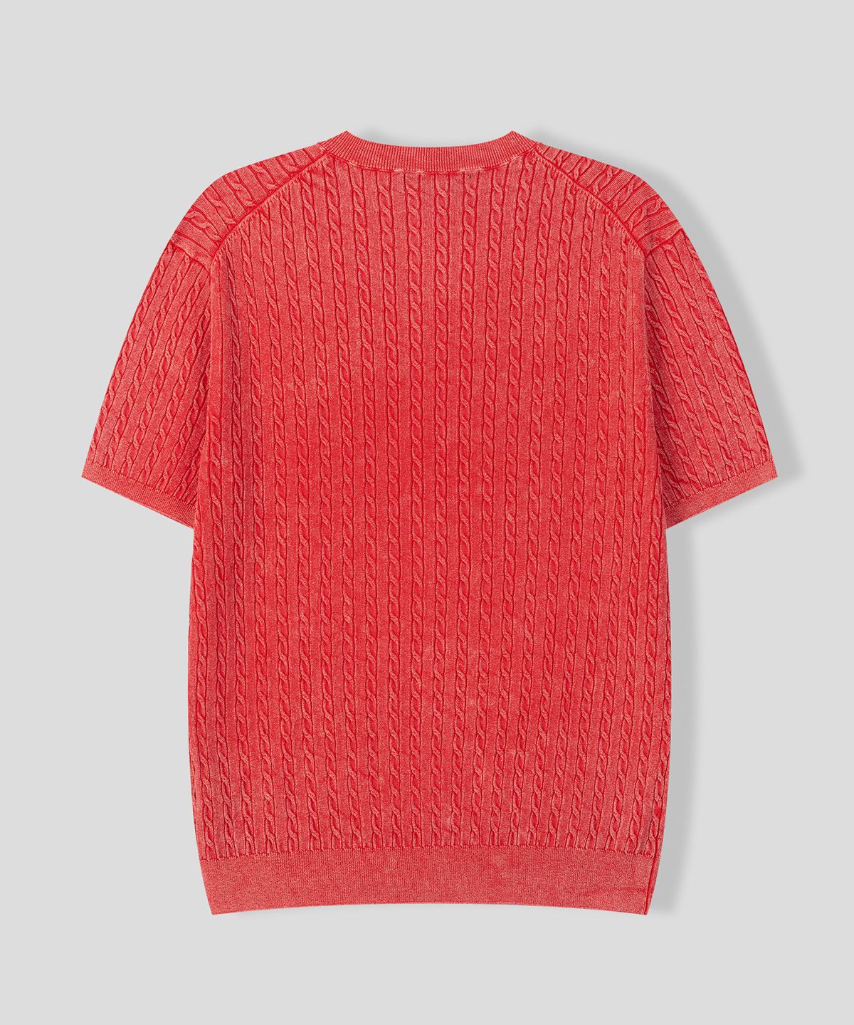 블랙모먼트(BLACK MOMENT) 썸머 꽈배기 헨리넥 니트 반팔티 [블랙]