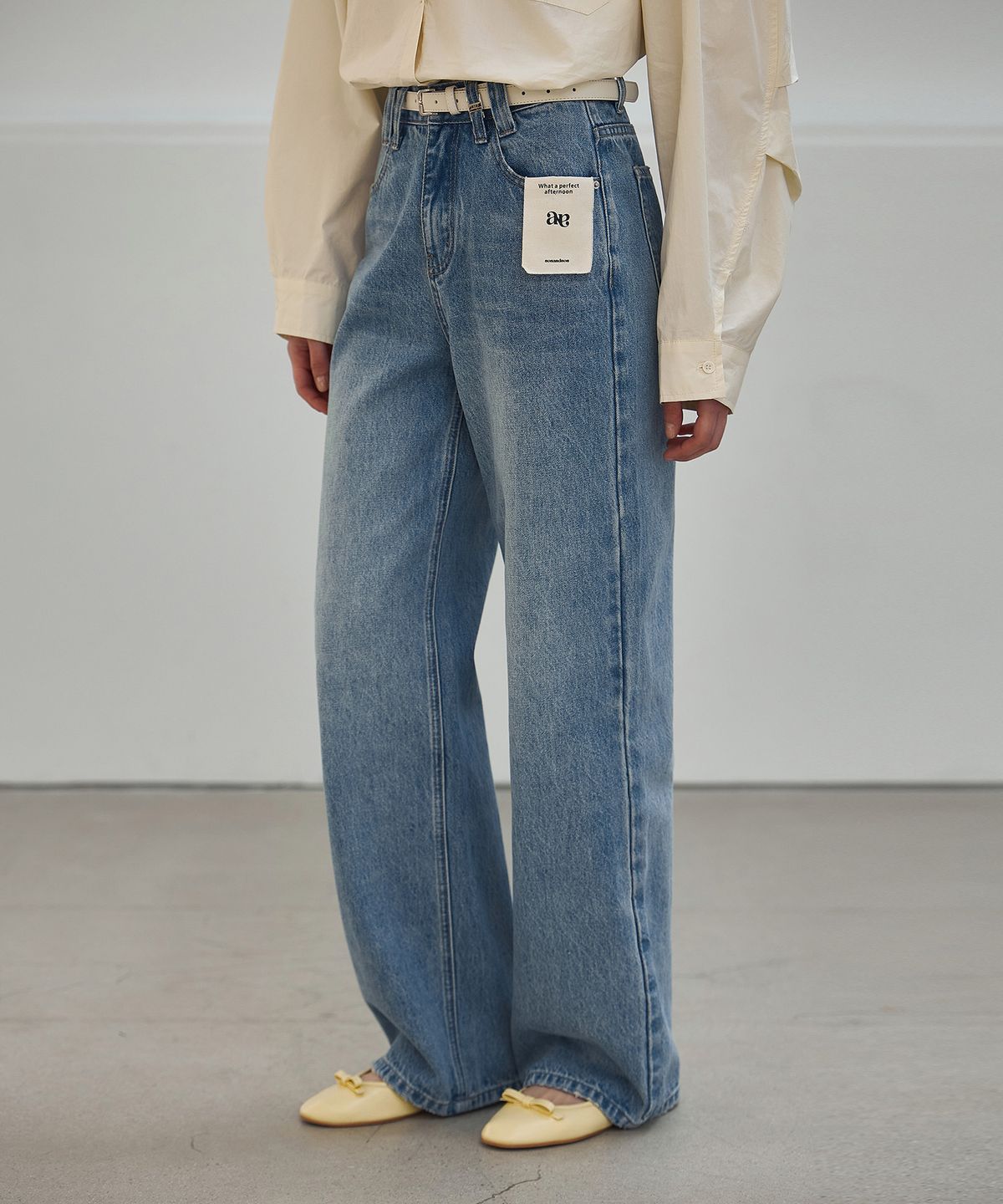 논앤논(NON AND NON) DOUBLE BELT LOOP STRAIGHT DENIM PANTS_NSDP525