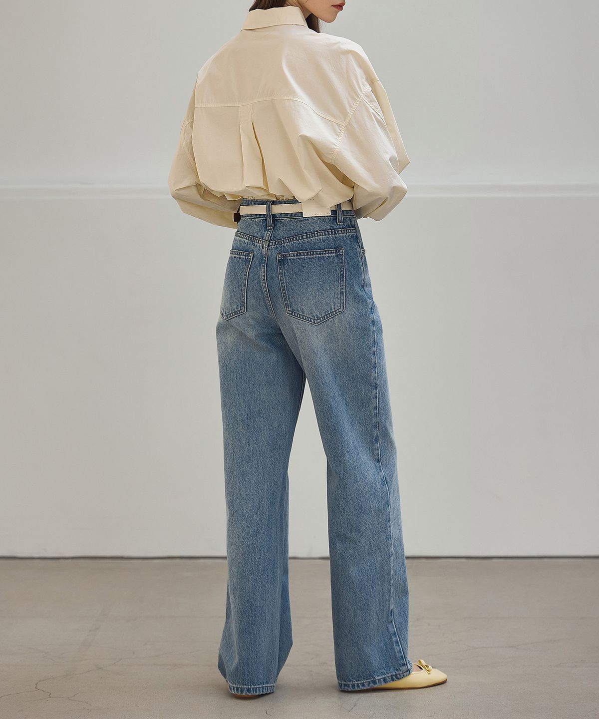 논앤논(NON AND NON) DOUBLE BELT LOOP STRAIGHT DENIM PANTS_NSDP525