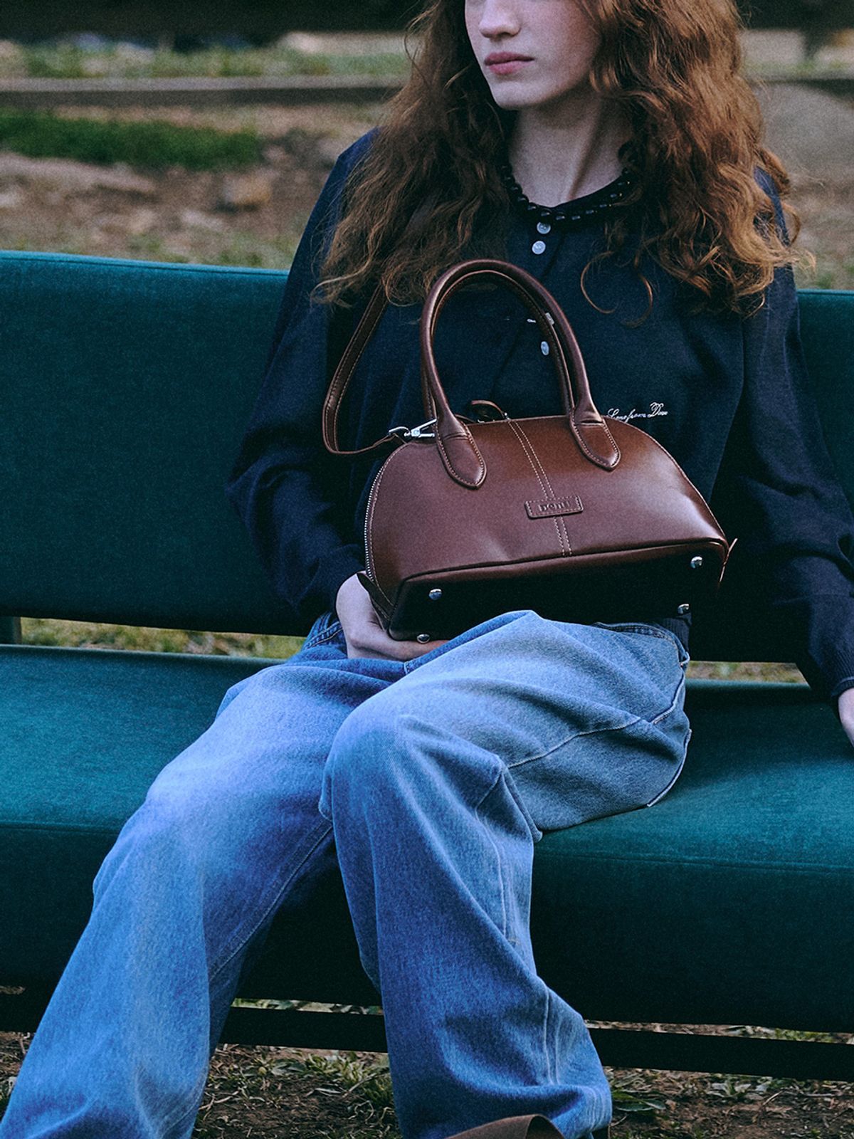 데누(DENU) [아울렛] Ellen City Tote Bag [Glossy Chestnut BROWN]