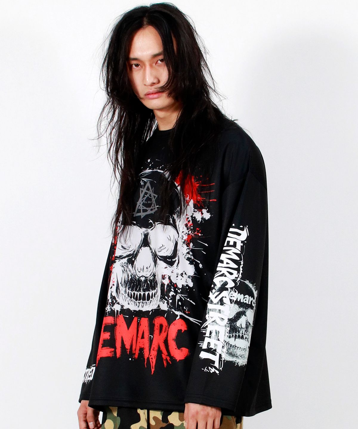 드마크(DEMARC) M PUNK SKULL GRAPHIC OVERSIZE T-SHIRT