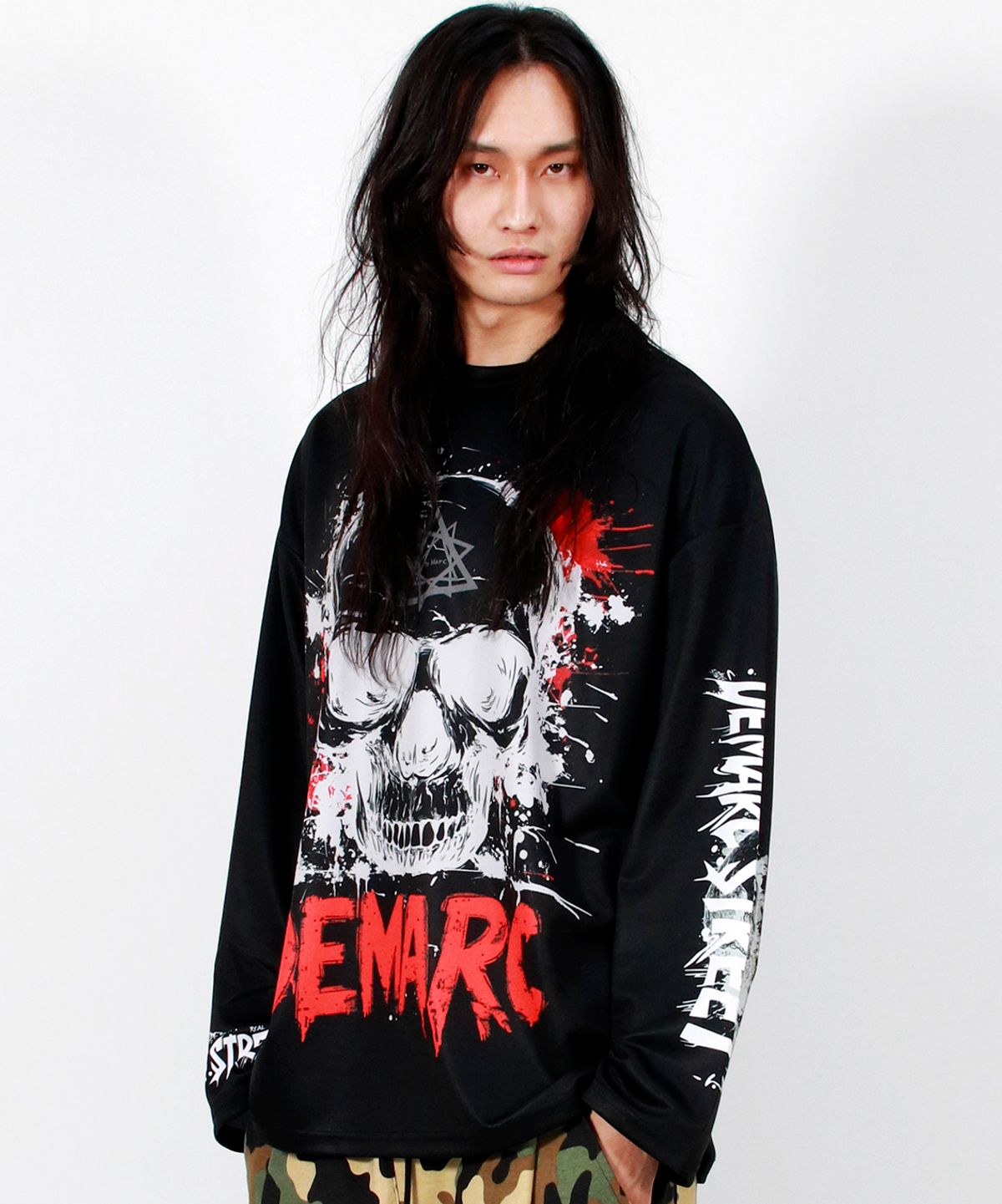 드마크(DEMARC) M PUNK SKULL GRAPHIC OVERSIZE T-SHIRT