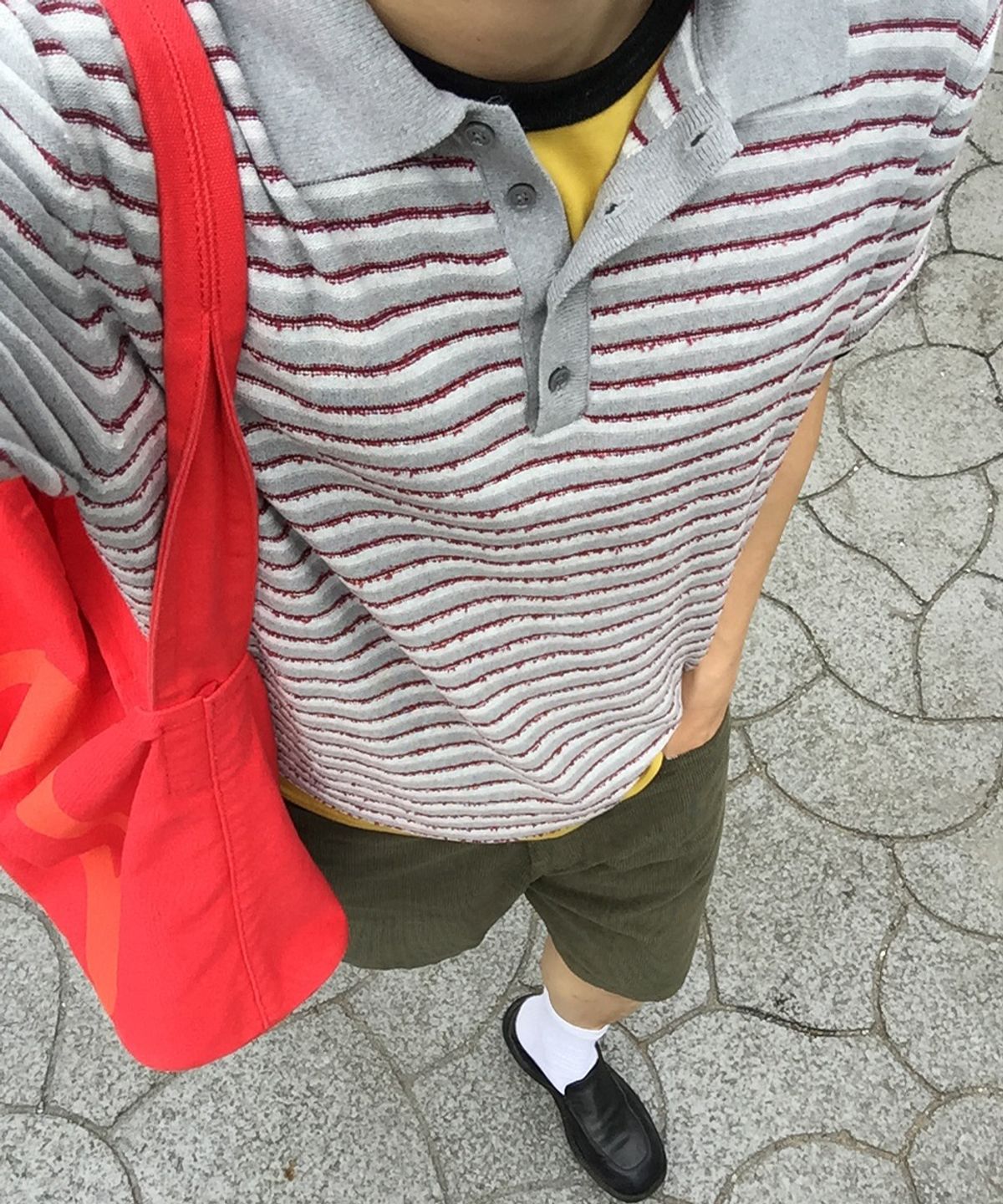 인템포무드(INTEMPOMOOD) 호라이즌 스트라이프 카라 니트_그레이