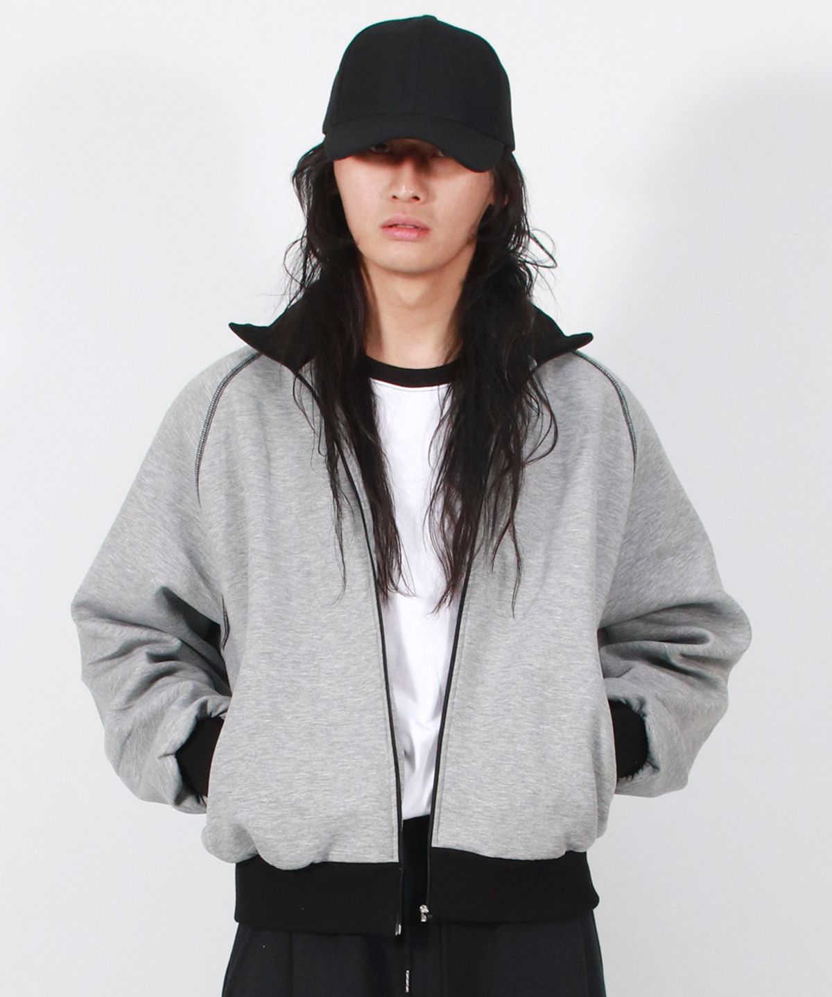 드마크(DEMARC) M COLOR STITCH NEOPRENE LOGO BLOUSON JUMPER GREY