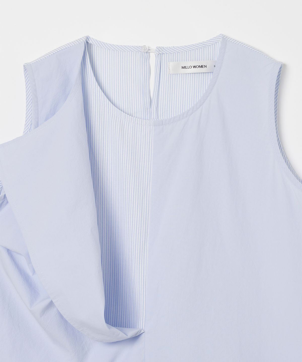 밀로 우먼(MILLO WOMEN) 더블 레이어 슬리브리스 셔츠 [스카이 블루]