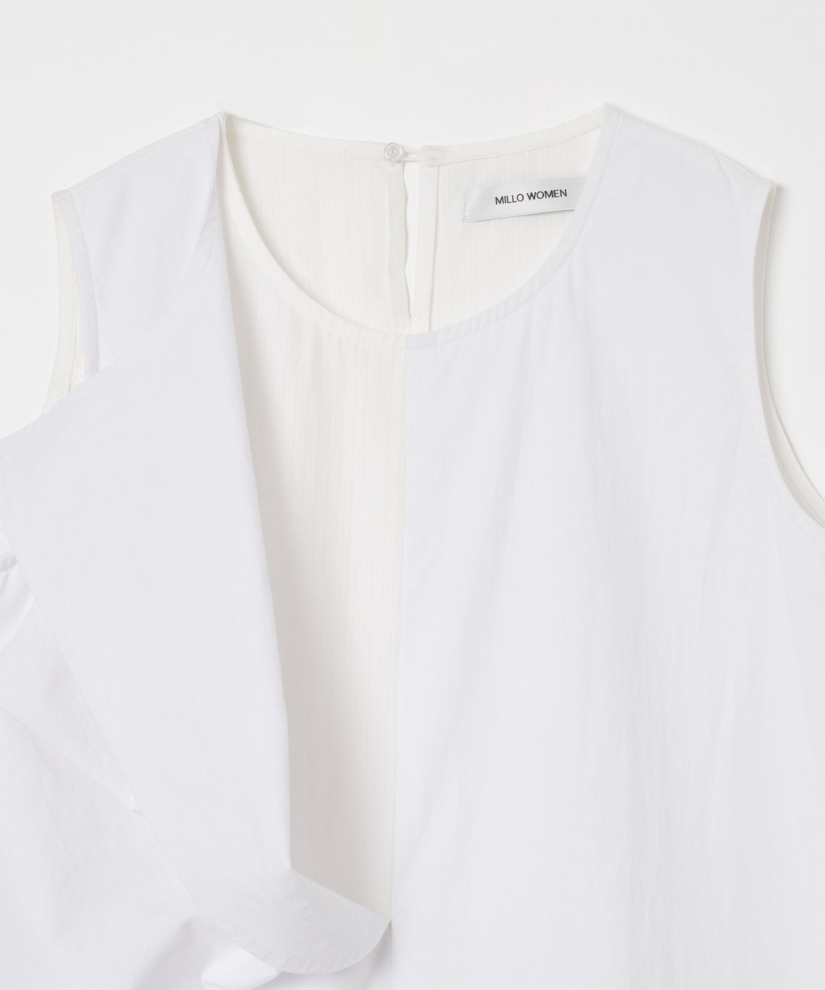밀로 우먼(MILLO WOMEN) 더블 레이어 슬리브리스 셔츠 [화이트]