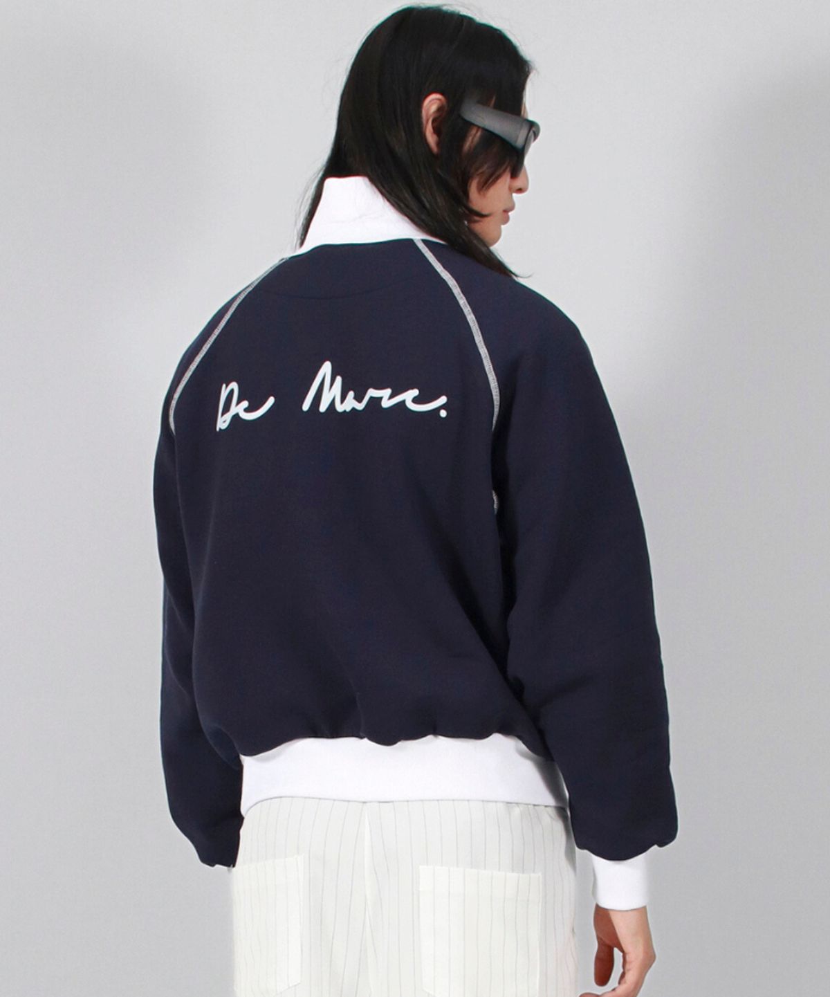 드마크(DEMARC) M COLOR STITCH NEOPRENE LOGO BLOUSON JUMPER NAVY
