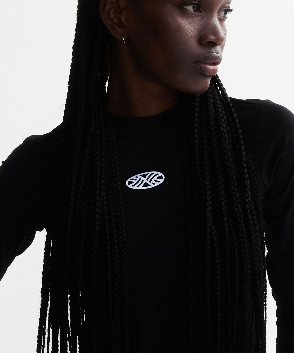 미나수(MENASOO) VENODE Small Track Logo Active Long Tshirts_Black (Tight Fit)