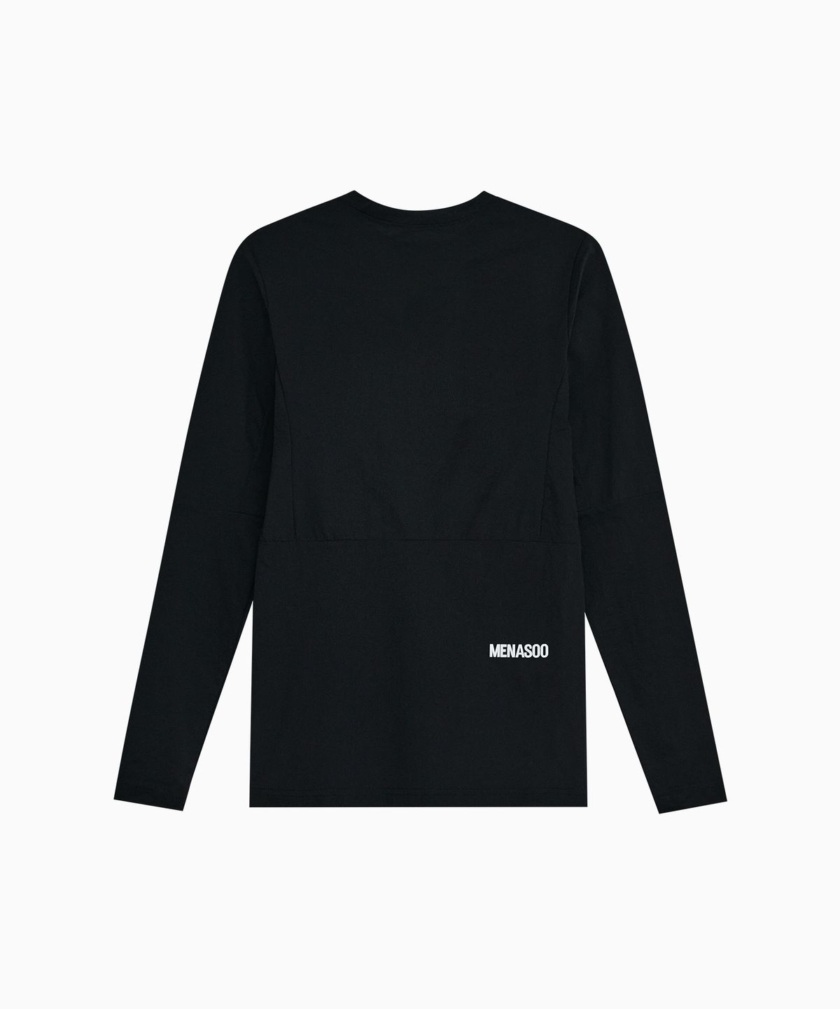 미나수(MENASOO) VENODE Small Track Logo Active Long Tshirts_Black (Tight Fit)