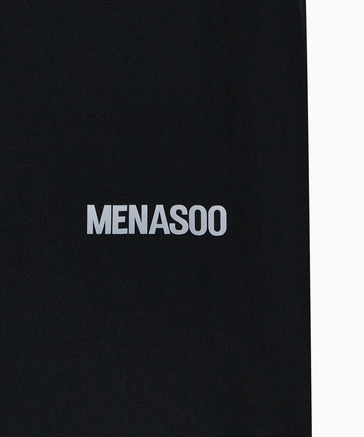 미나수(MENASOO) VENODE Small Track Logo Active Long Tshirts_Black (Tight Fit)