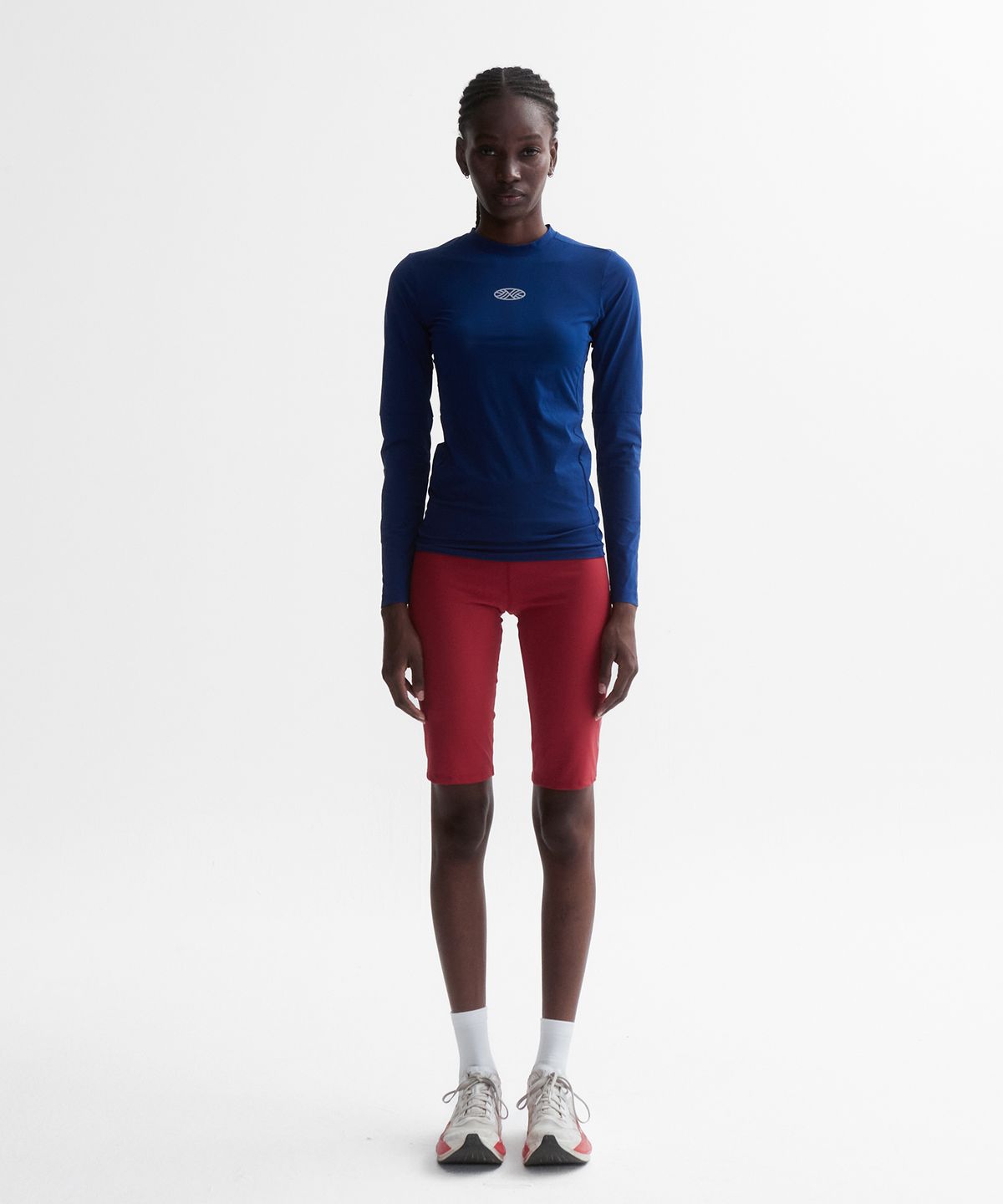 미나수(MENASOO) VENODE Small Track Logo Active Long Tshirts_Blue (Tight Fit)