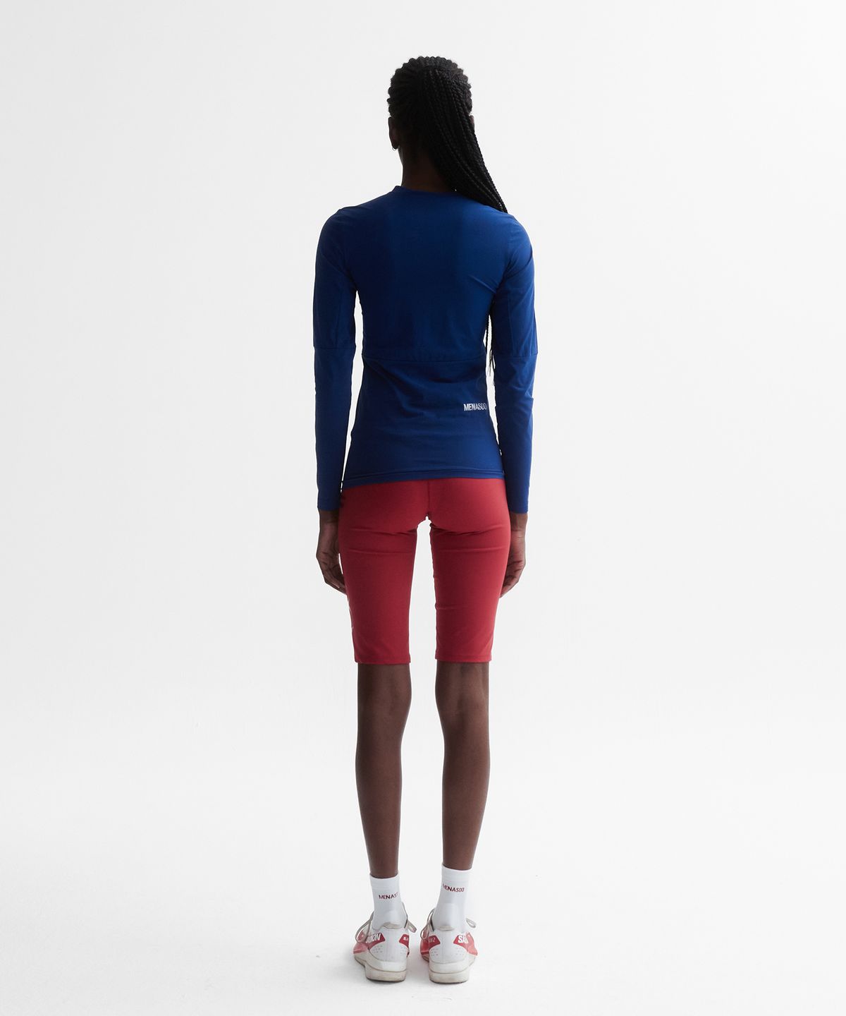 미나수(MENASOO) VENODE Small Track Logo Active Long Tshirts_Blue (Tight Fit)