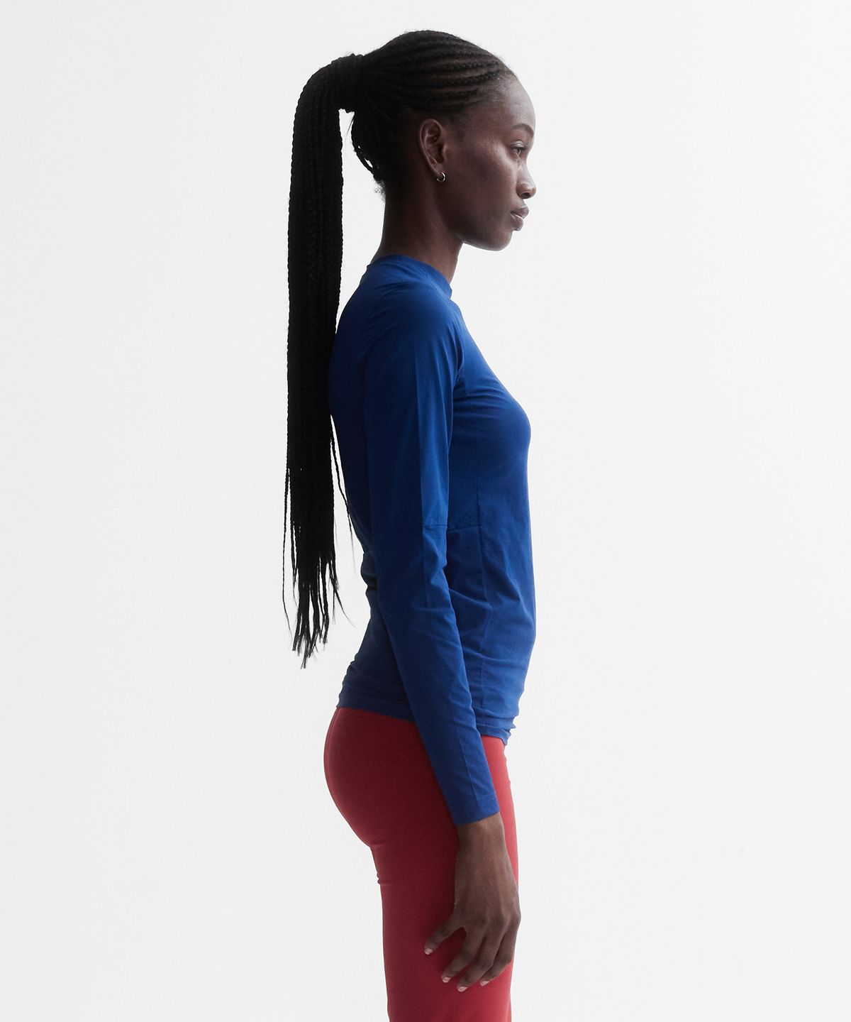 미나수(MENASOO) VENODE Small Track Logo Active Long Tshirts_Blue (Tight Fit)