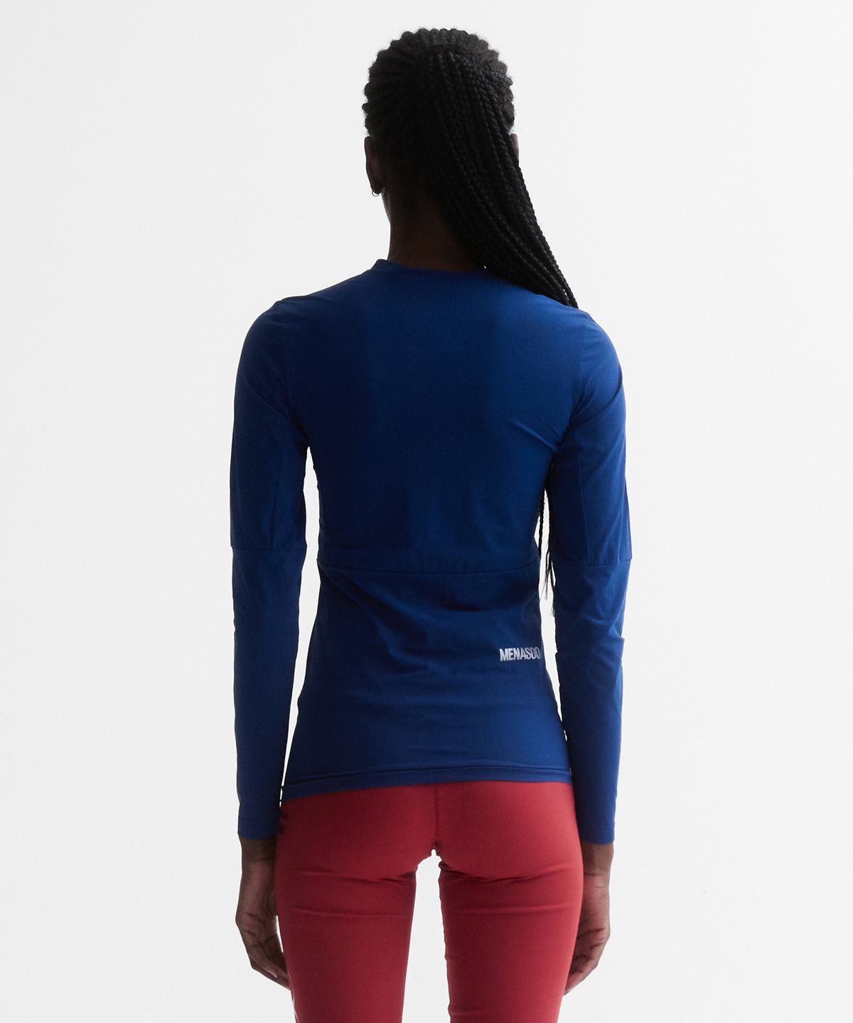 미나수(MENASOO) VENODE Small Track Logo Active Long Tshirts_Blue (Tight Fit)