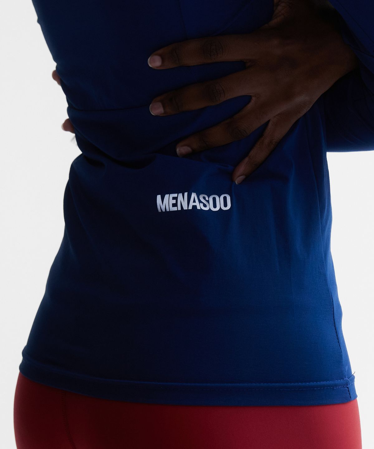 미나수(MENASOO) VENODE Small Track Logo Active Long Tshirts_Blue (Tight Fit)