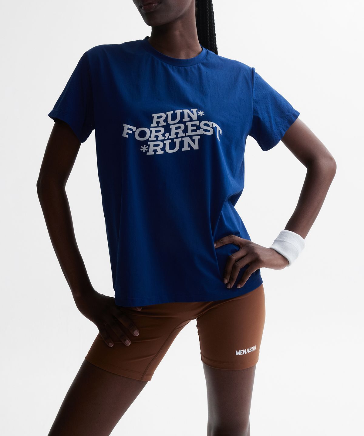 미나수(MENASOO) VENODE Run For Rest Run Active Tshirts_Blue (Basic Fit)