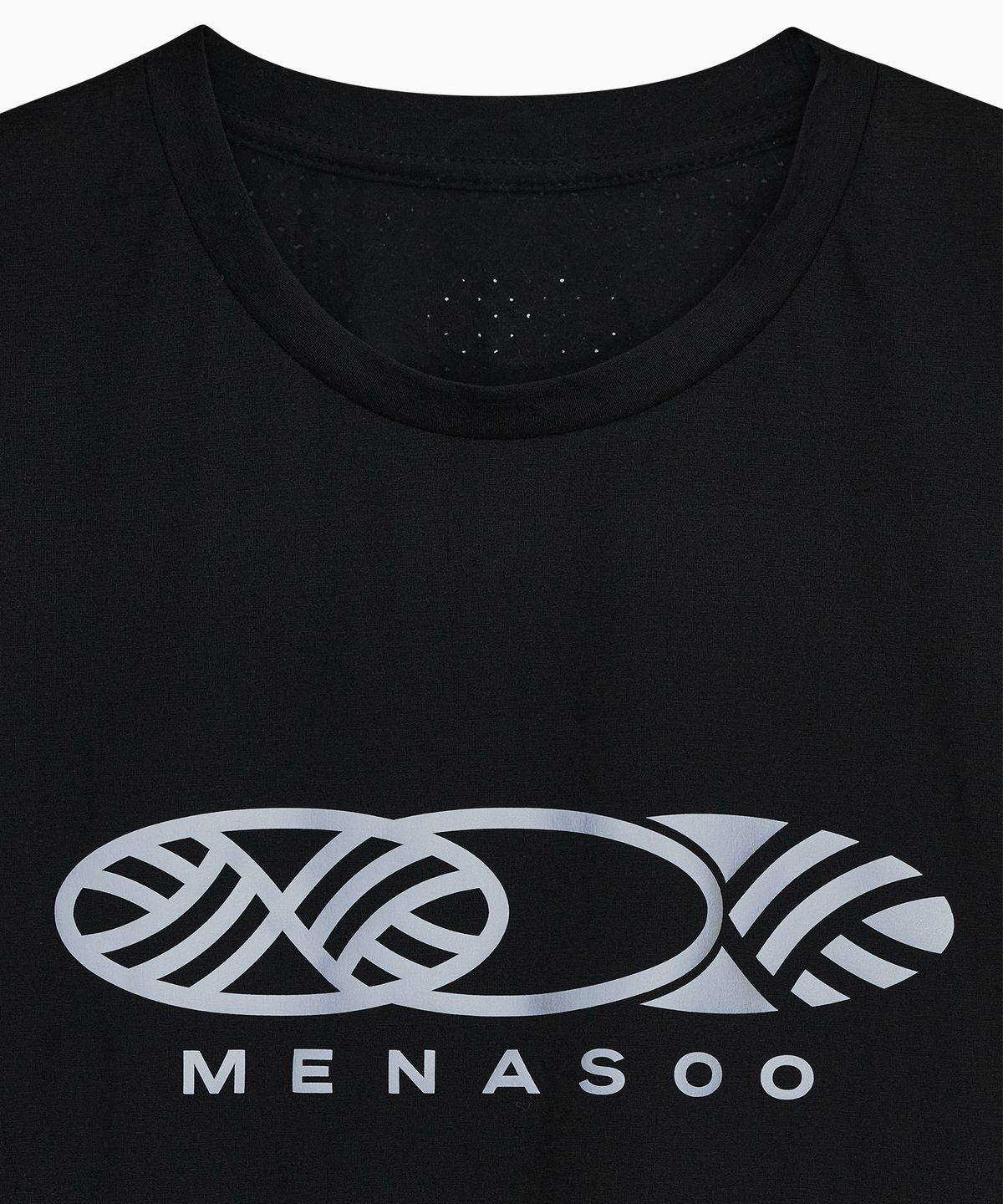 미나수(MENASOO) VENODE Three Track Logo Active Tshirts_Black (Basic Fit)
