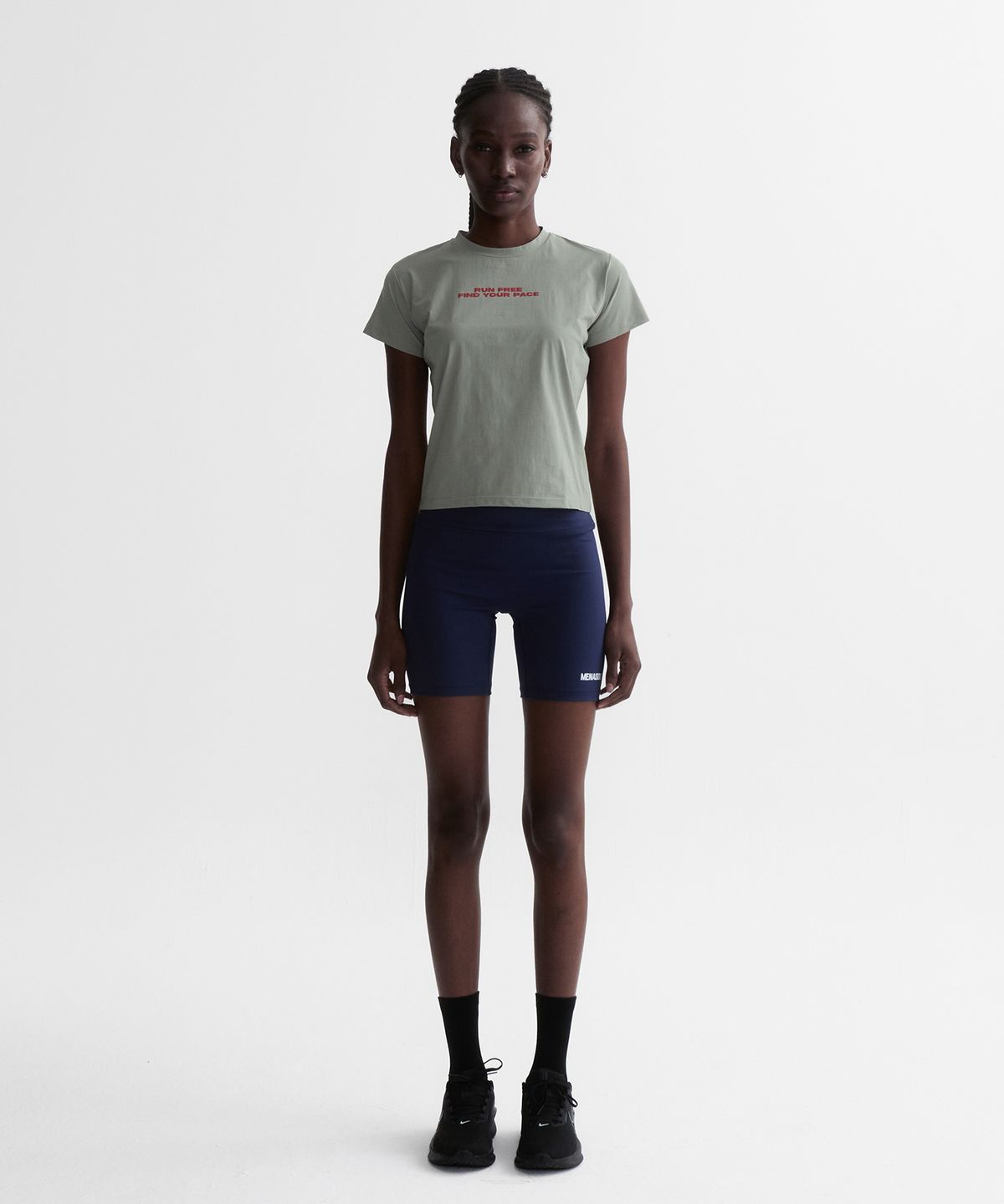 미나수(MENASOO) VENODE Runfree Crop Tshirts_Beige (Crop Fit)