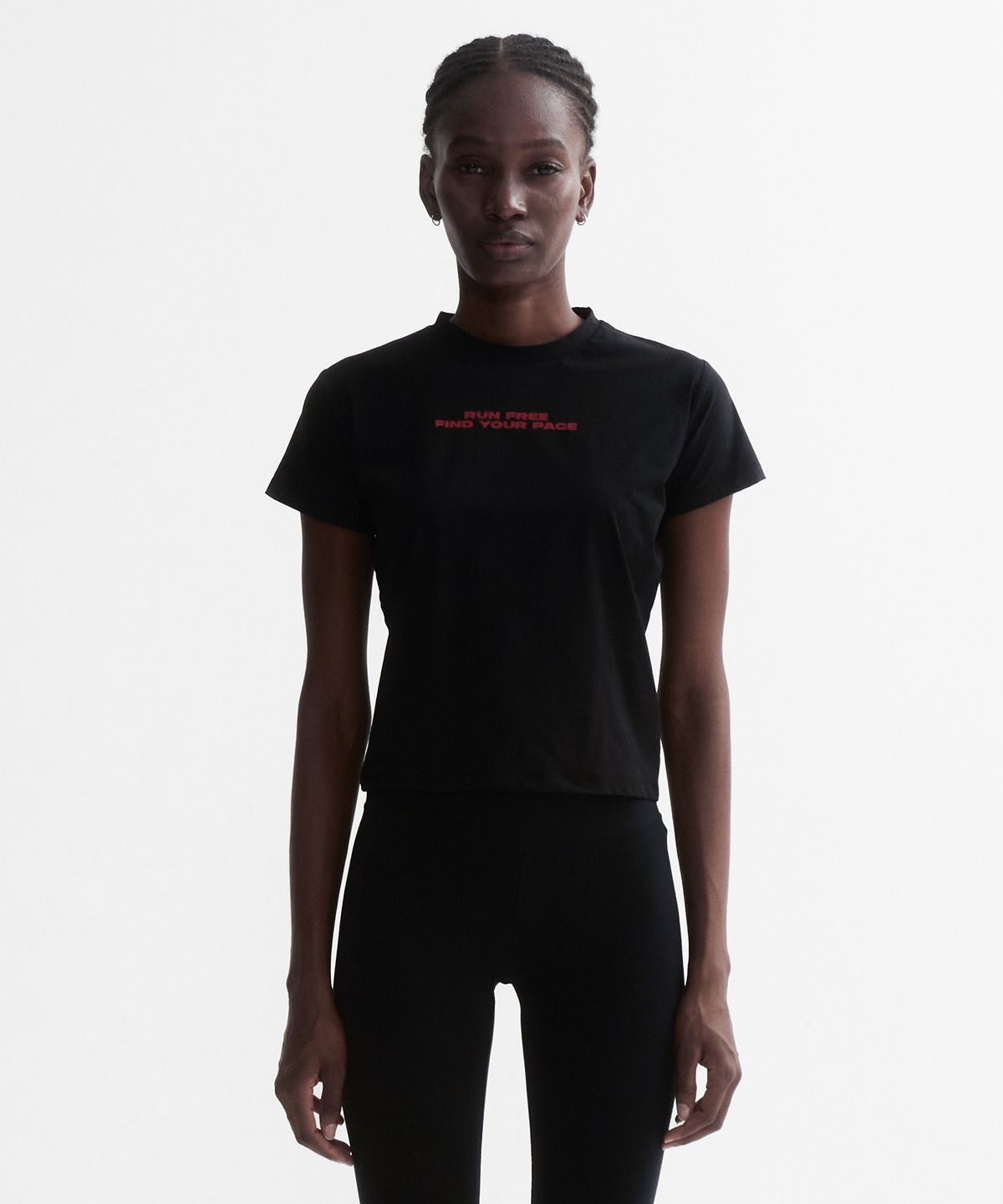 미나수(MENASOO) VENODE Runfree Crop Tshirts_Black (Crop Fit)