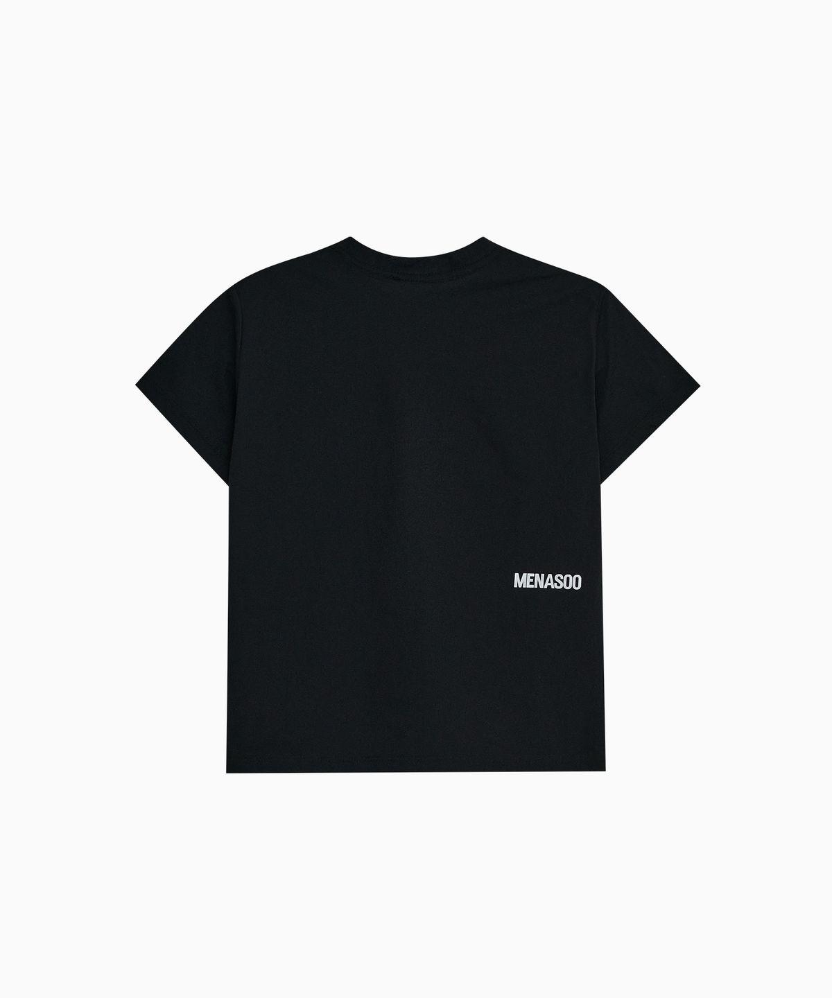 미나수(MENASOO) VENODE Small Track Logo Active Tshirts_Black (Crop Fit)