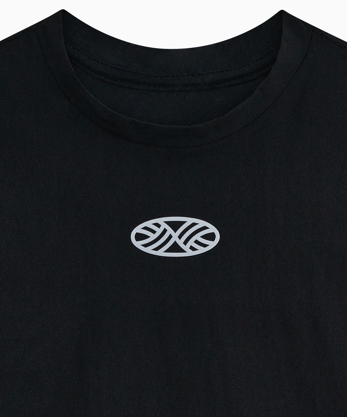 미나수(MENASOO) VENODE Small Track Logo Active Tshirts_Black (Crop Fit)