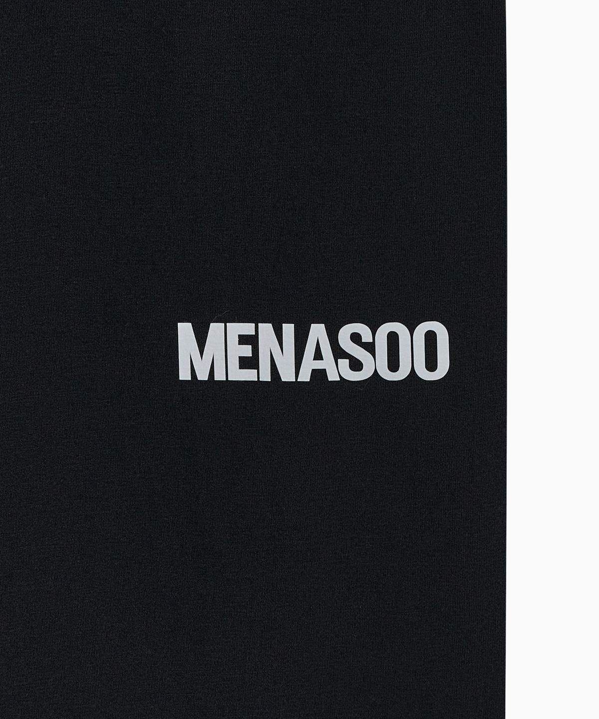 미나수(MENASOO) VENODE Small Track Logo Active Tshirts_Black (Crop Fit)