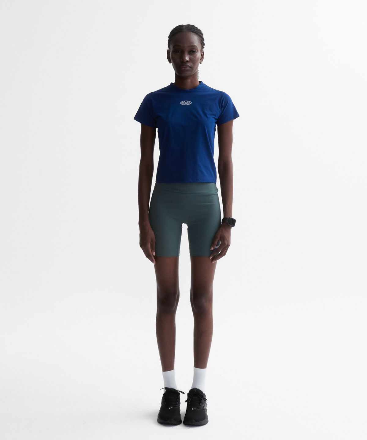 미나수(MENASOO) VENODE Small Track Logo Active Tshirts_Blue (Crop Fit)