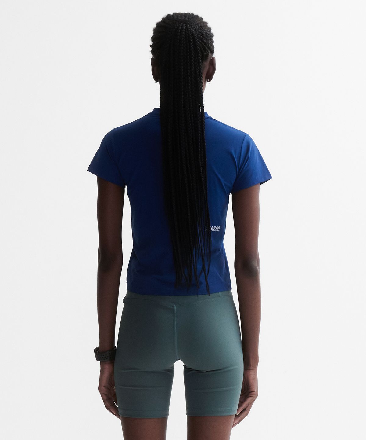 미나수(MENASOO) VENODE Small Track Logo Active Tshirts_Blue (Crop Fit)