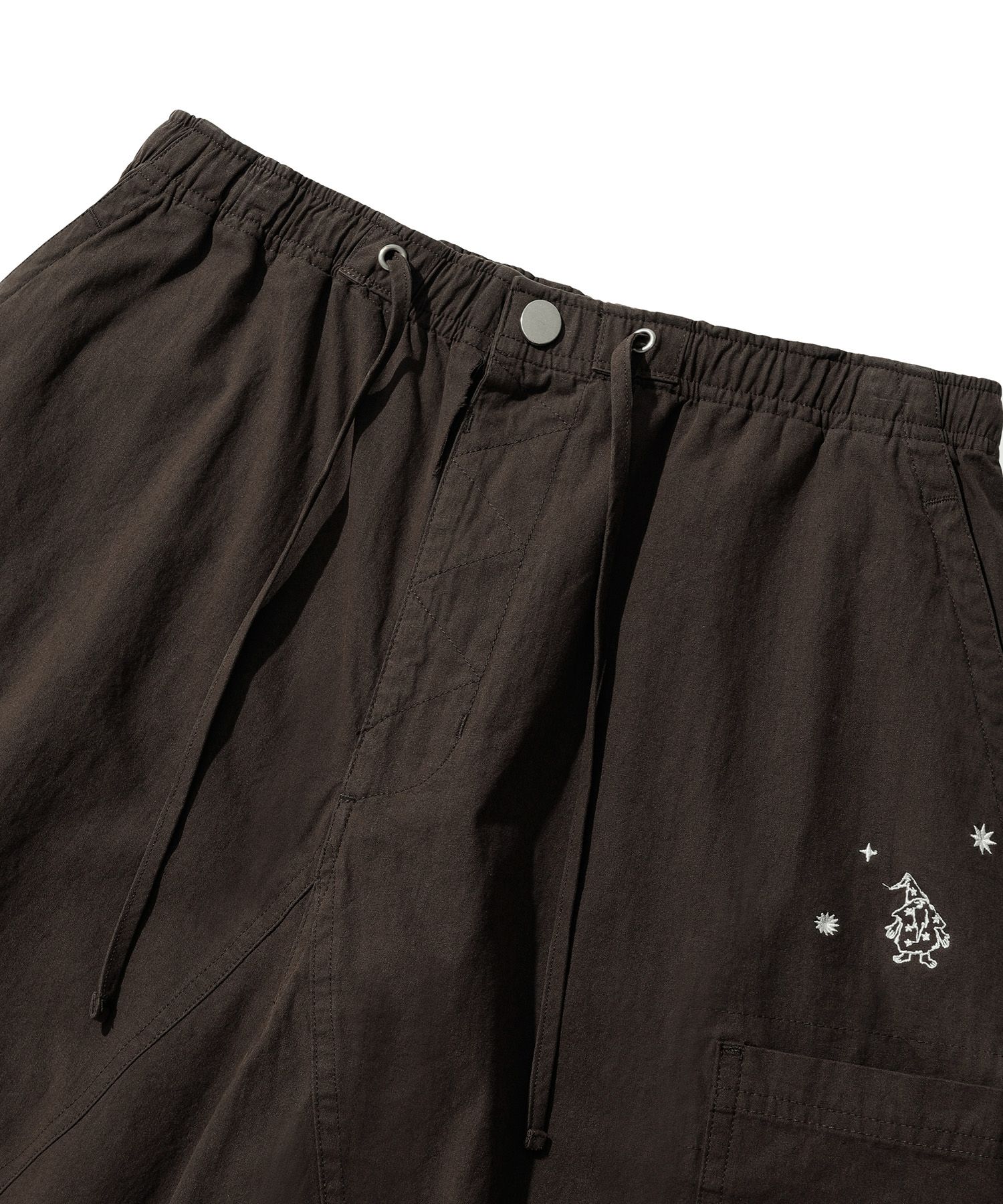 MUSINSA | Codegraphy Washed embroidery artwork cargo pants_brown