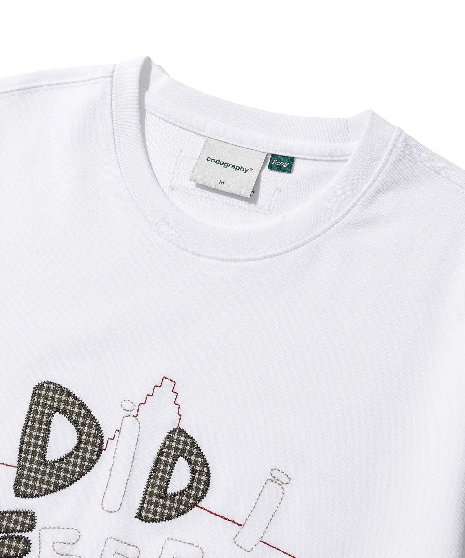 codegraphy☆CheckPatchwork DIDI FEEL IT Short Sleeve T-Shirt MUSINSA | Codegraphy Check Patchwork DIDI FEEL IT Short