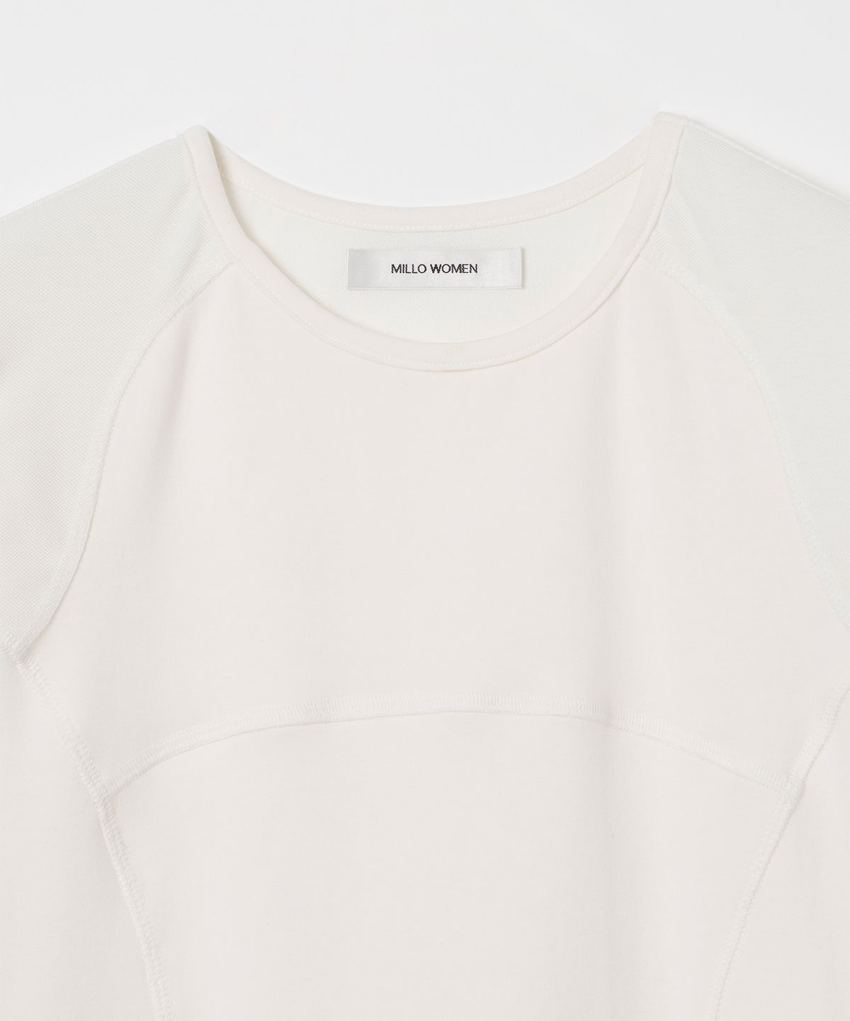 밀로 우먼(MILLO WOMEN) 웨이브 메쉬 티셔츠 [아이보리]