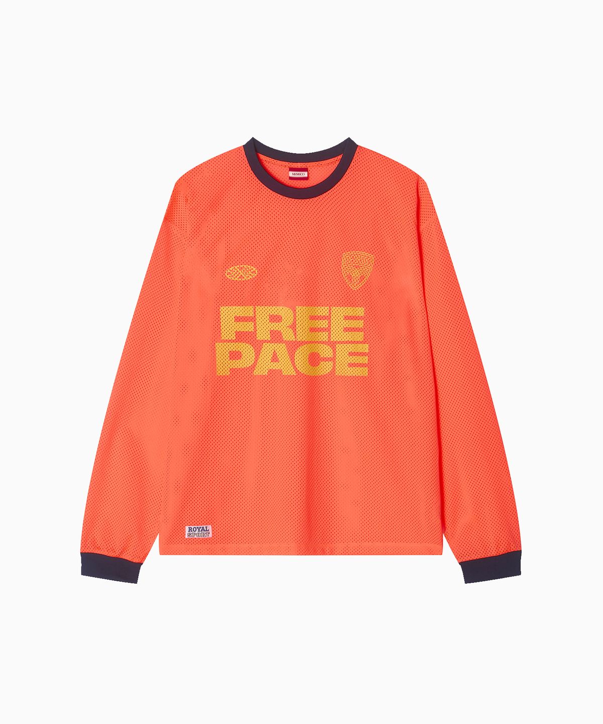 미나수(MENASOO) Sporty Mesh Round T Shirt_Neon Orange