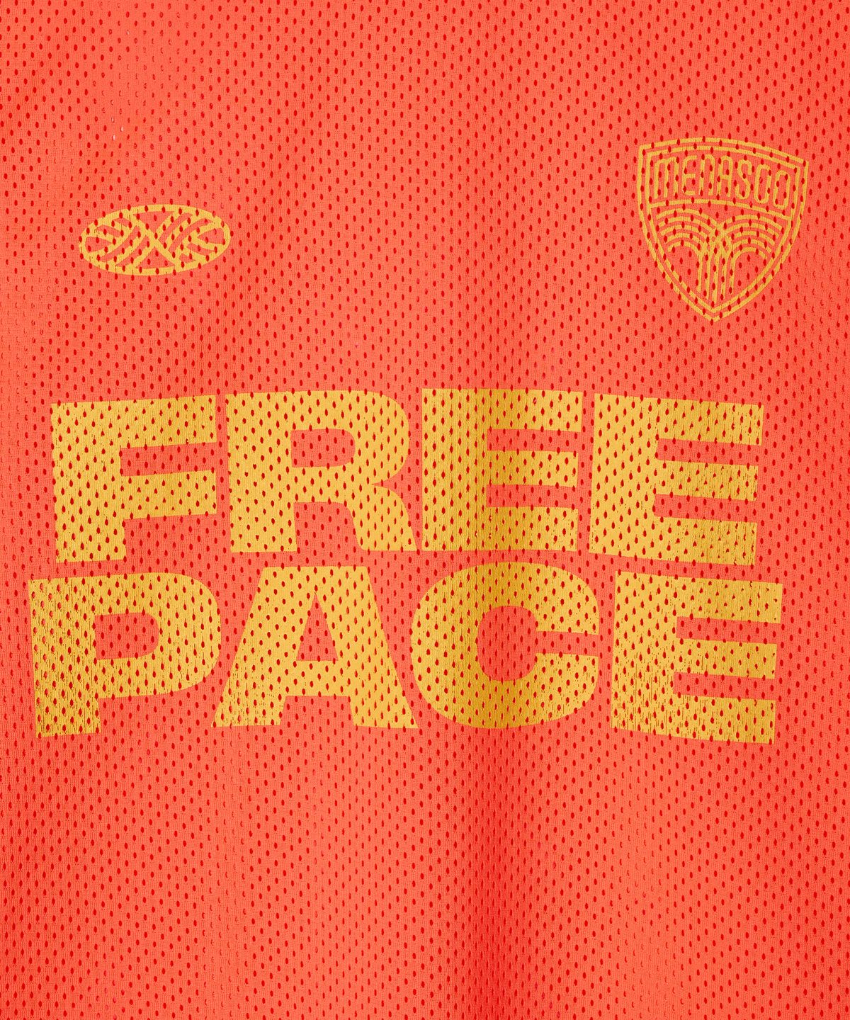 미나수(MENASOO) Sporty Mesh Round T Shirt_Neon Orange