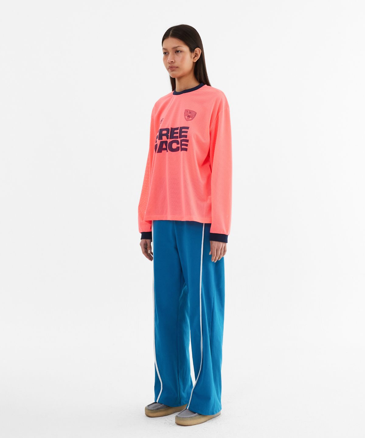 미나수(MENASOO) Sporty Mesh Round T Shirt_Neon Pink