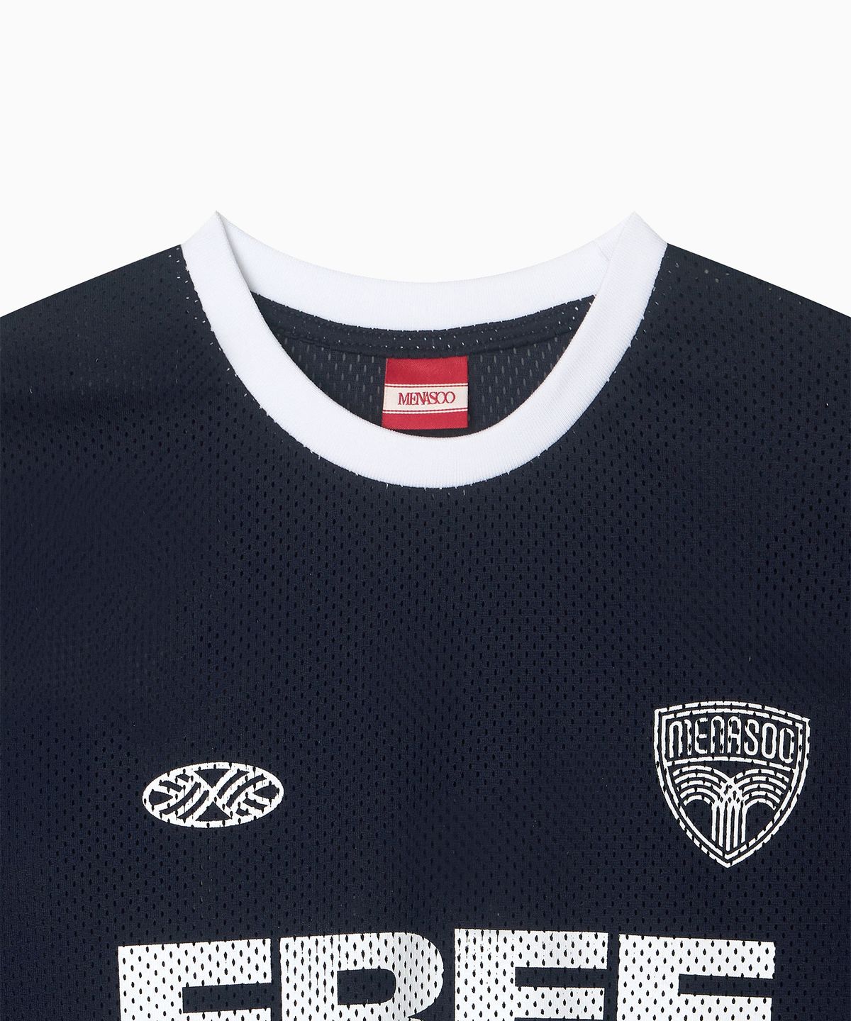 미나수(MENASOO) Sporty Mesh Round T Shirt_Navy