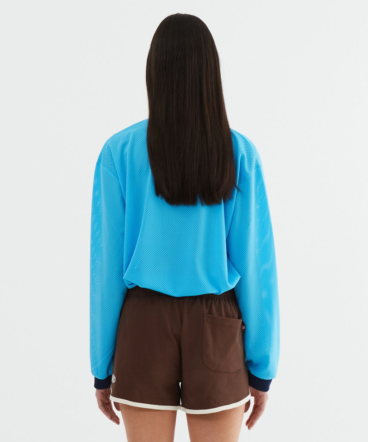 미나수(MENASOO) Sporty Mesh Round T Shirt_Skyblue