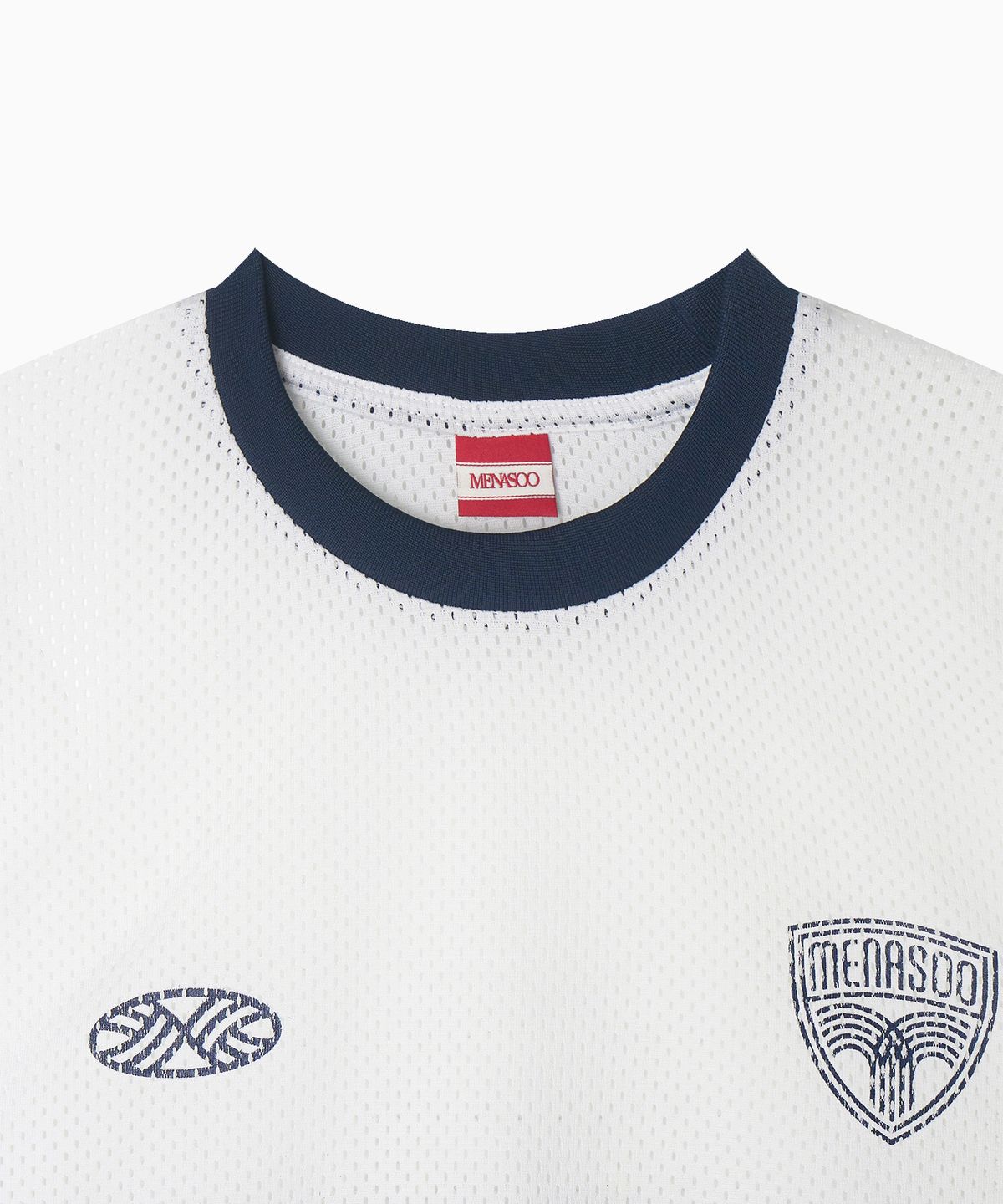 미나수(MENASOO) Sporty Mesh Round T Shirt_White