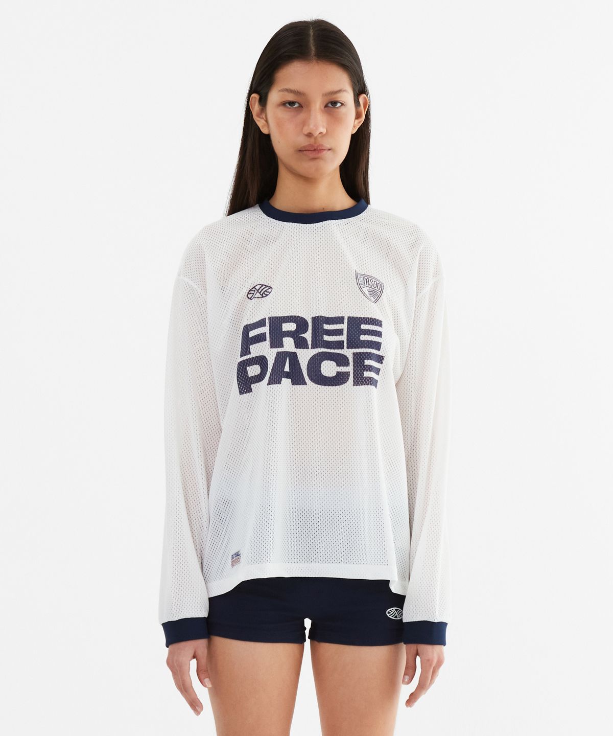 미나수(MENASOO) Sporty Mesh Round T Shirt_White
