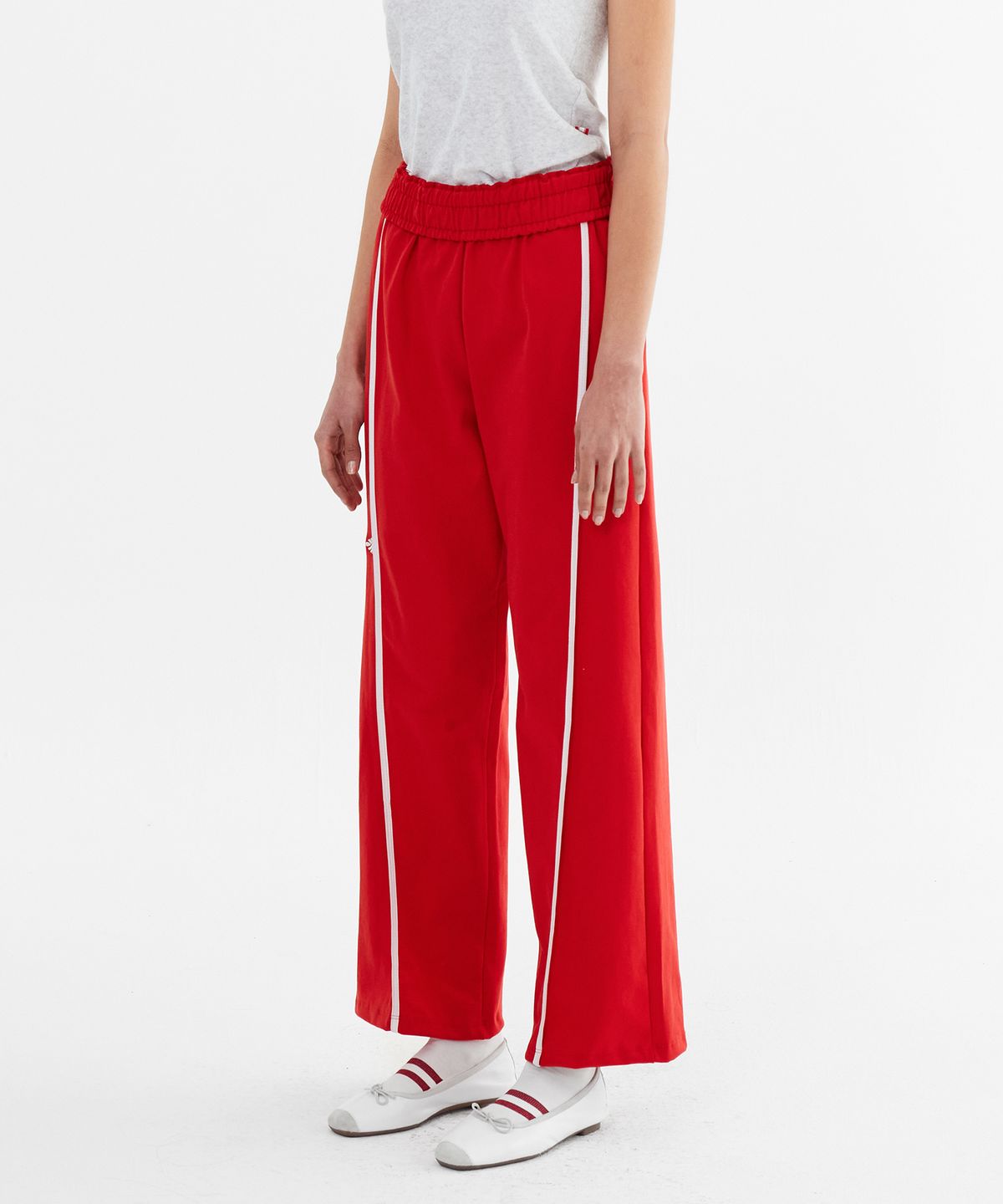 미나수(MENASOO) Line Point Pin Tuck Cotton Pants_Red