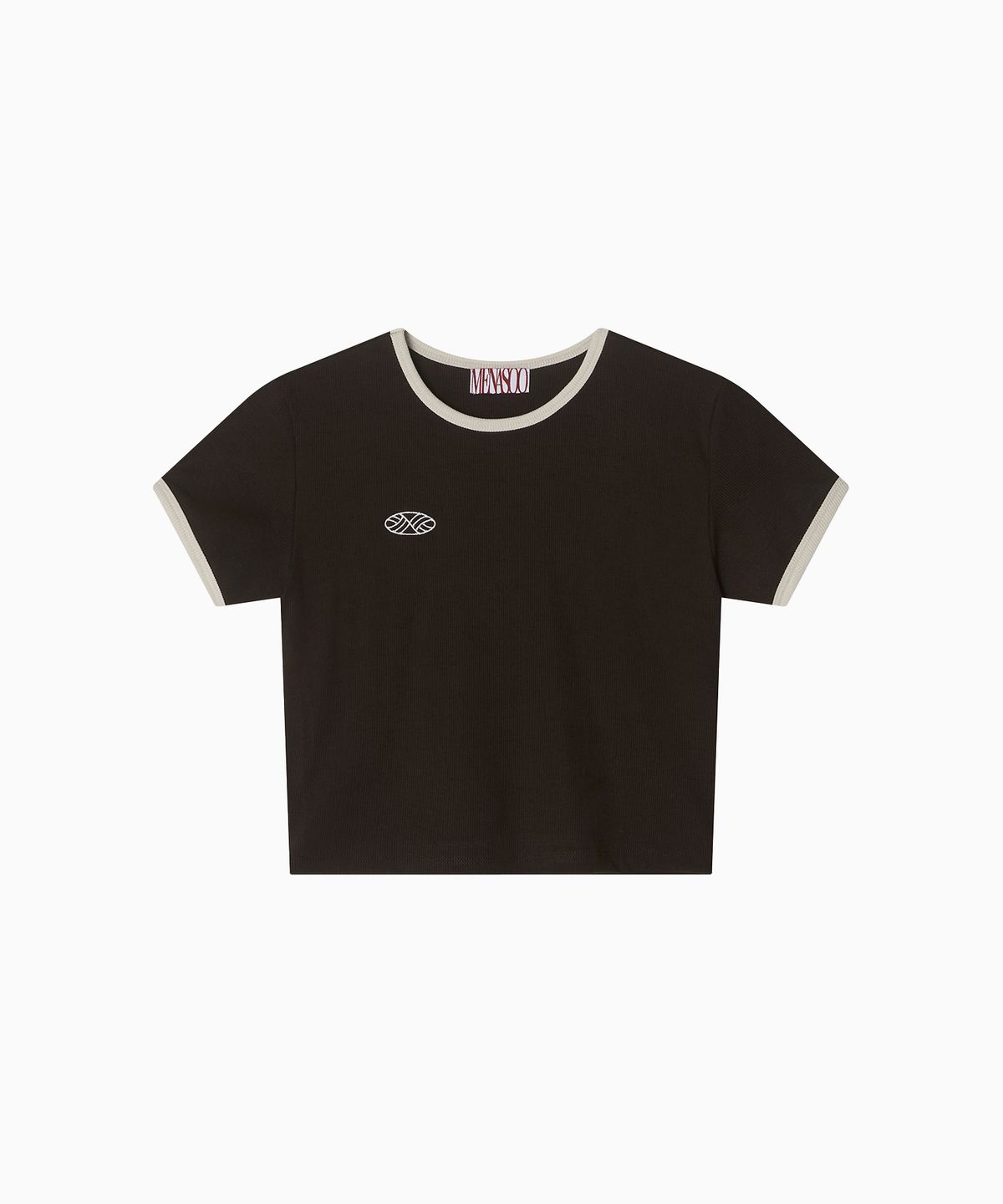 미나수(MENASOO) MNS Span Crop T Shirt_Brown